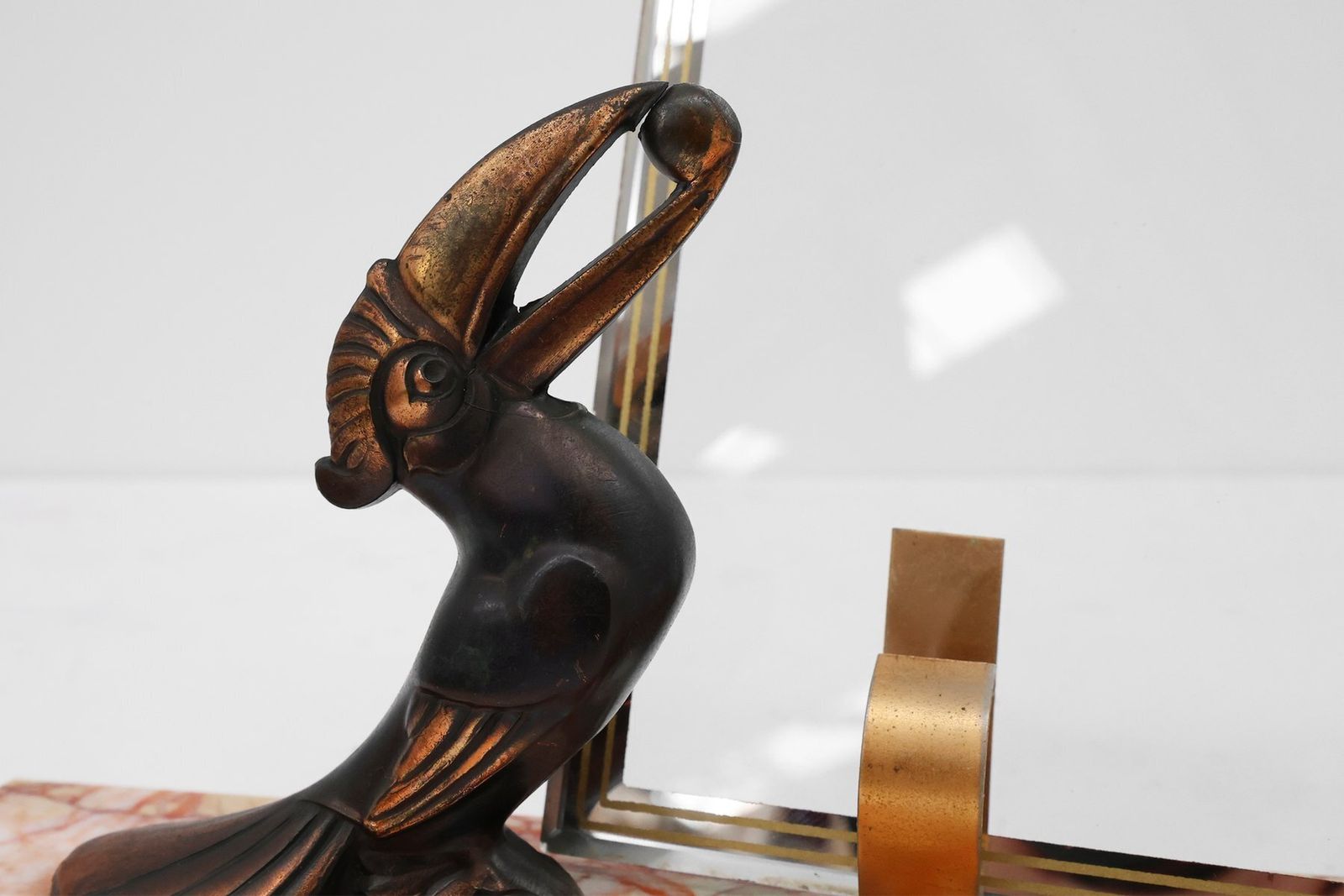 Art Deco Picture Frame With Toucan Sculpture From Guénot, France, 1920s photo buy