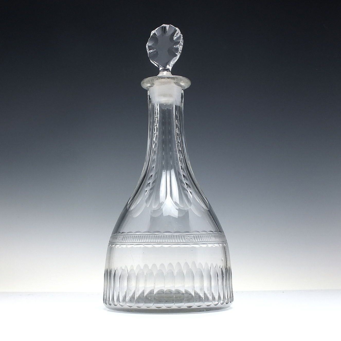 Rare 18th Century Engraved Broad Taper Glass Decanter C1775 photo furniture