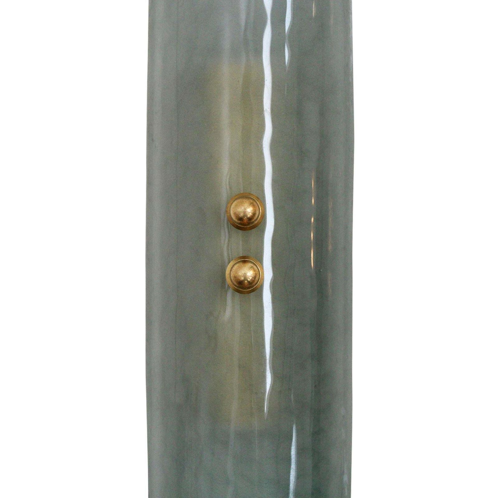 Pair Of Green Murano Glass Wall Sconces With Brass Structure photo 1160.0