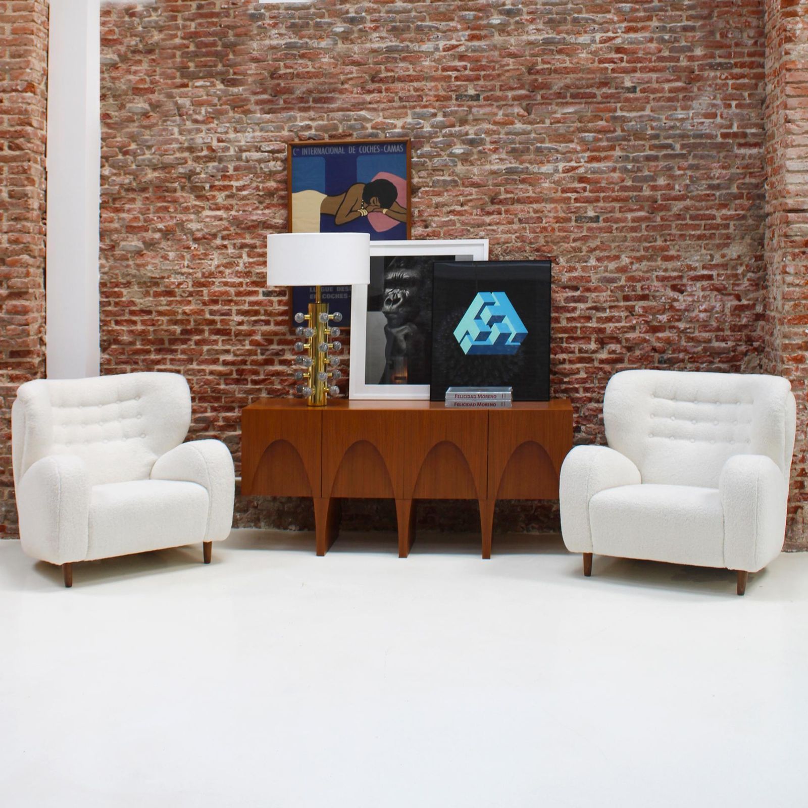 photo for sale Pair Of Wool And Solid Wood Armchairs From The Late 20th Century, Norway