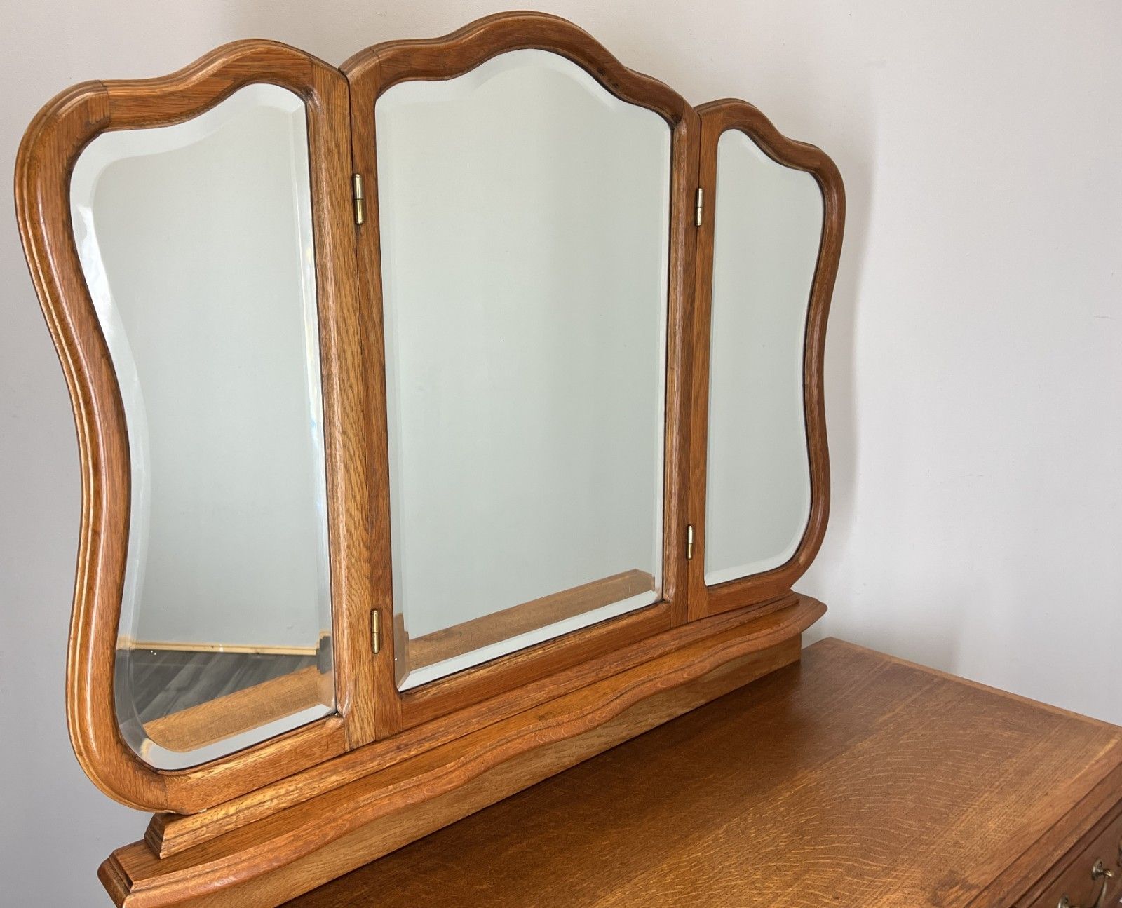 Vintage Dressing Table With Mirror French Oak Louis Vanity Table Makeup Lot 4517 photo furniture
