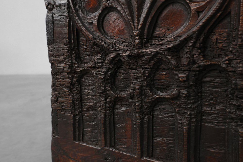 16th Century Gothic Carved Oak Chest, France photo vinterior