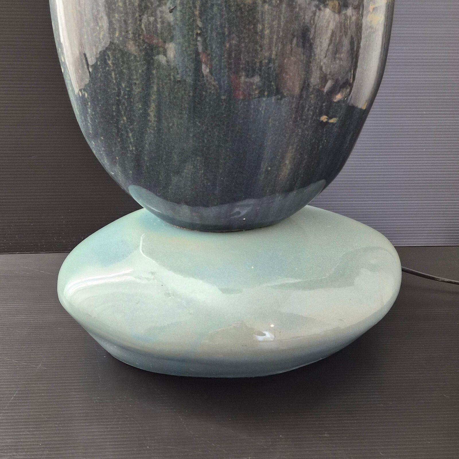 Important Vintage 1970s Ceramic Pebble Lamp By Francois Chatain 70s 1970s photo buy