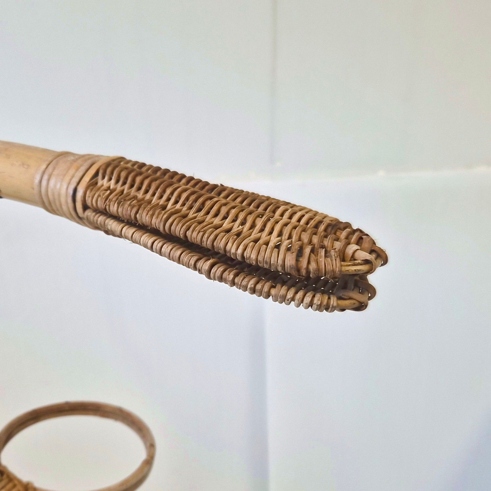 Vintage 1960s Giant Snake Bamboo & Rattan Plant Holder 60s 1960s 60s photo Home Decor