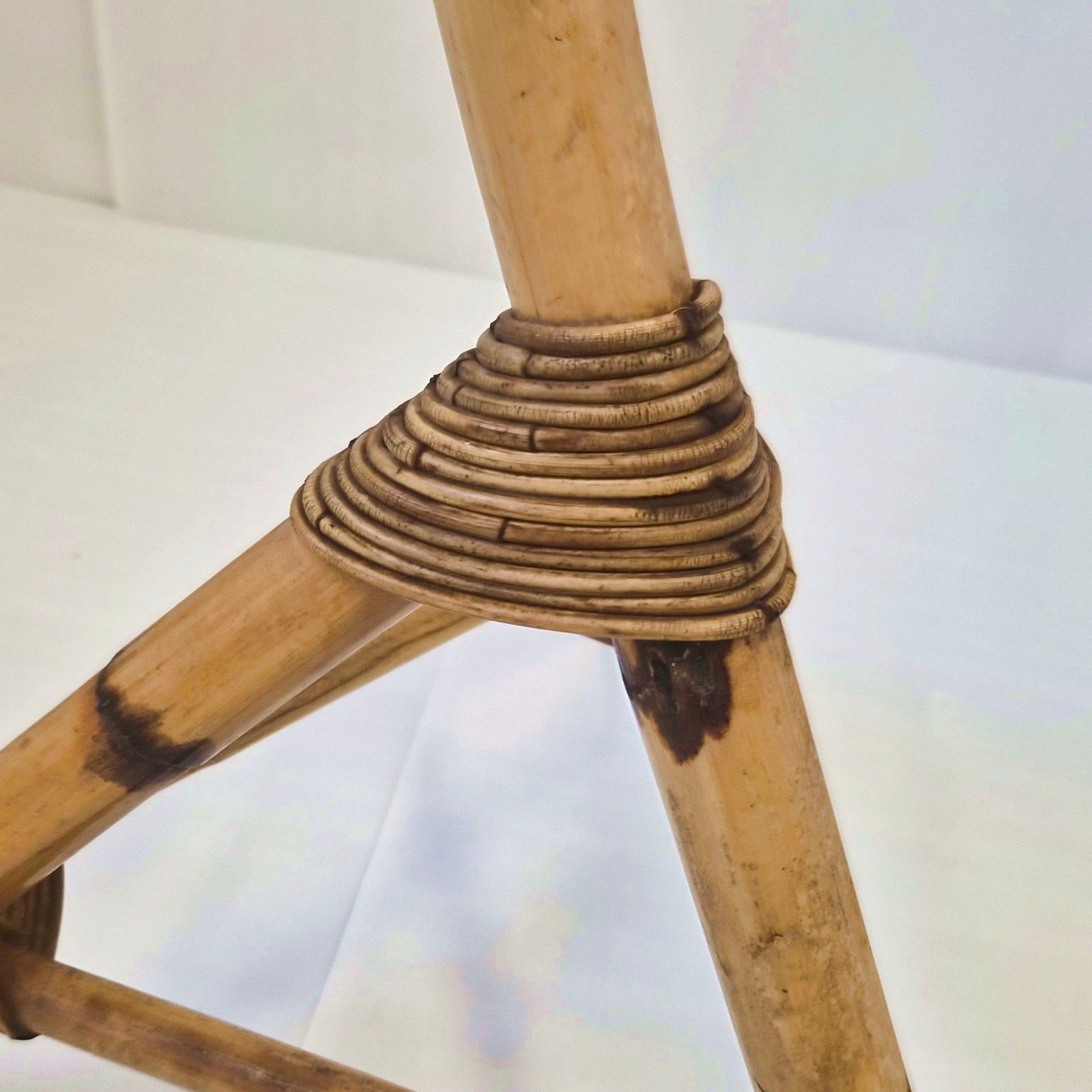 Vintage 1960s Giant Snake Bamboo & Rattan Plant Holder 60s 1960s 60s photo buy