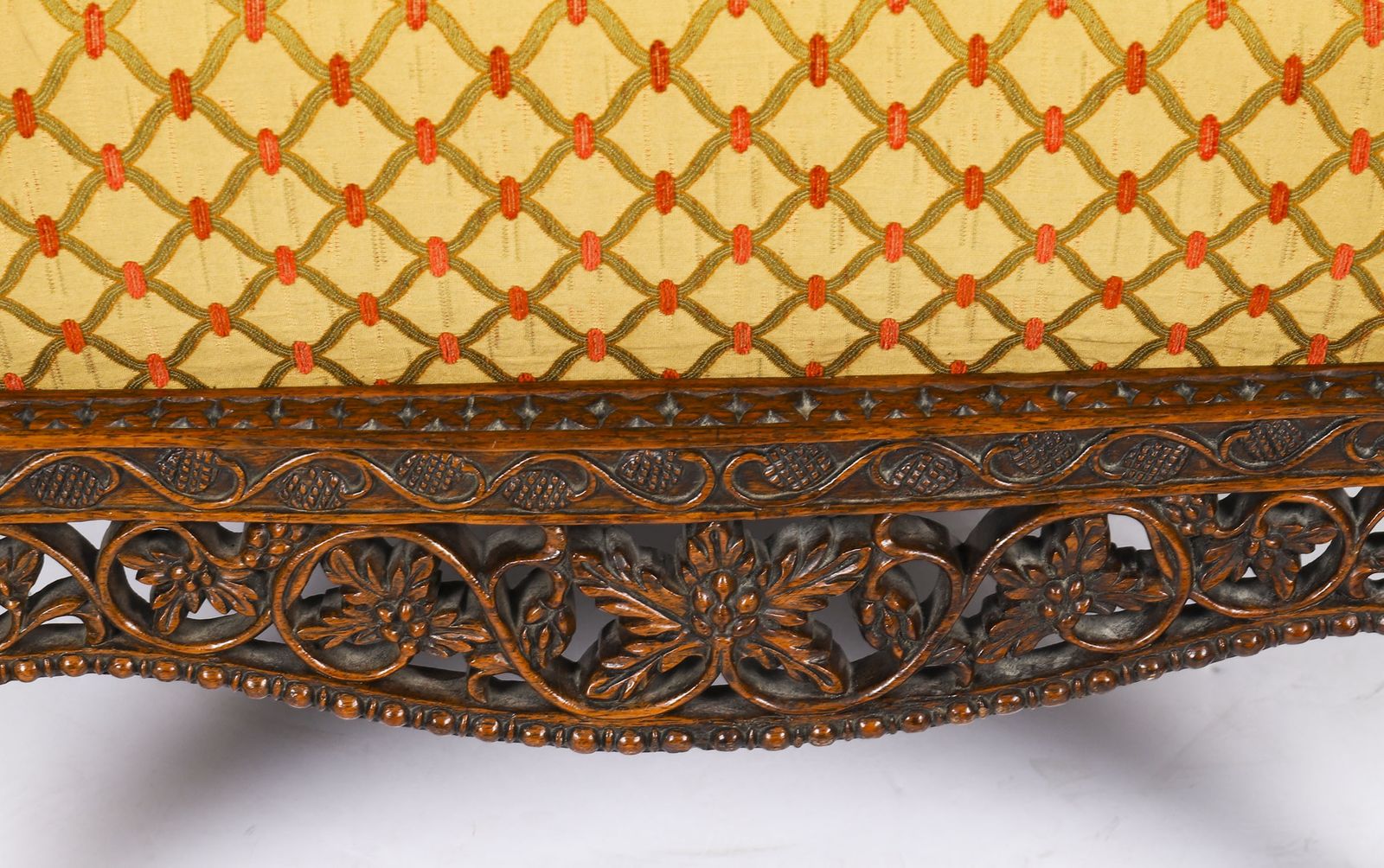 photo furniture Antique Large Anglo Indian Stool 19th Century 95x75cm