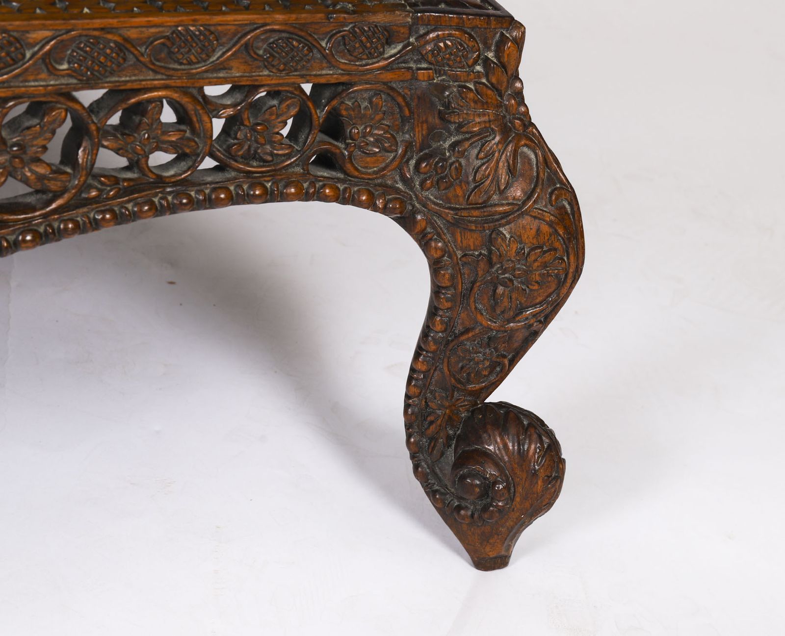 photo buy Antique Large Anglo Indian Stool 19th Century 95x75cm
