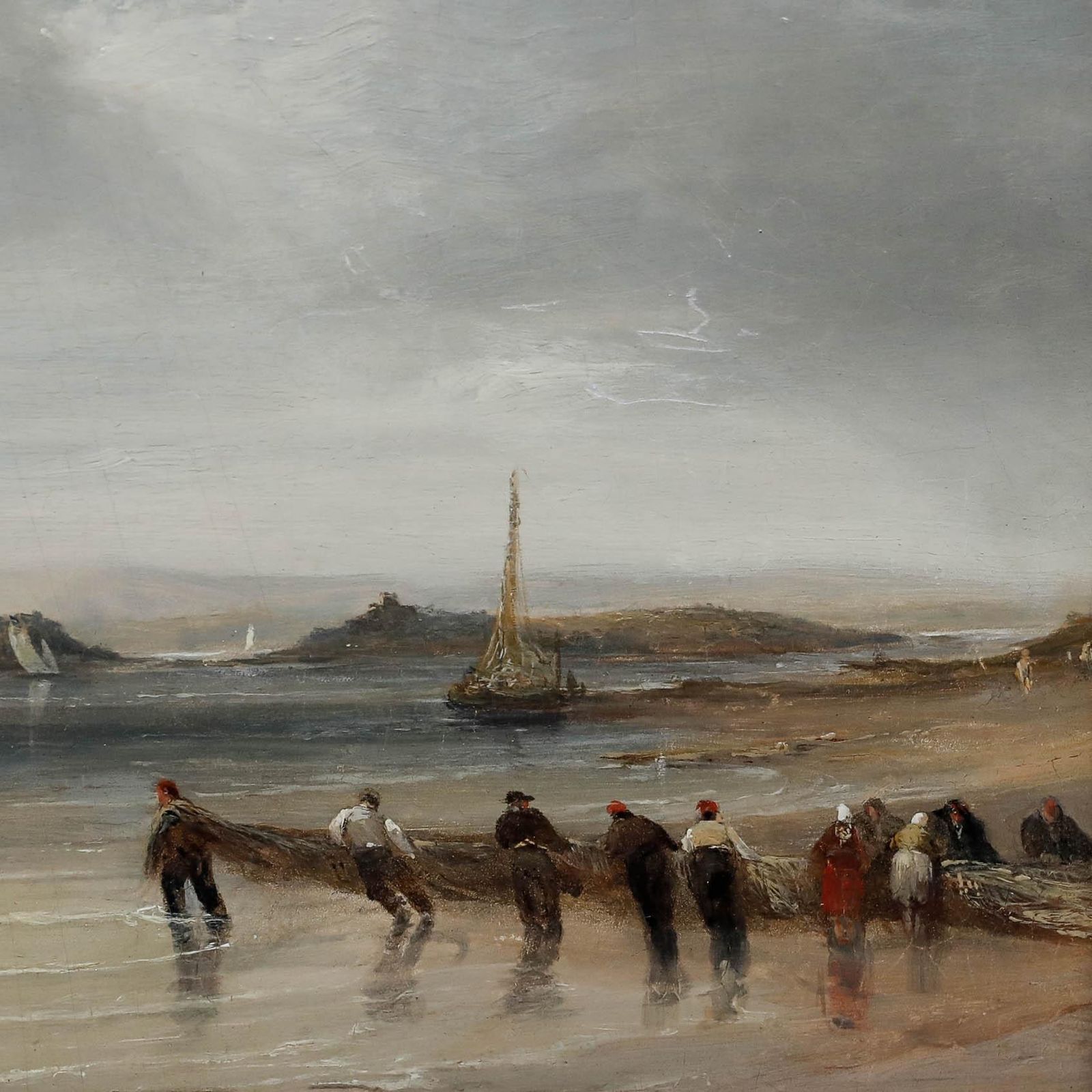 Attrib. James Edwin Meadows (1828 1888) Mid 19th Century Oil, The Day's Catch photo Art