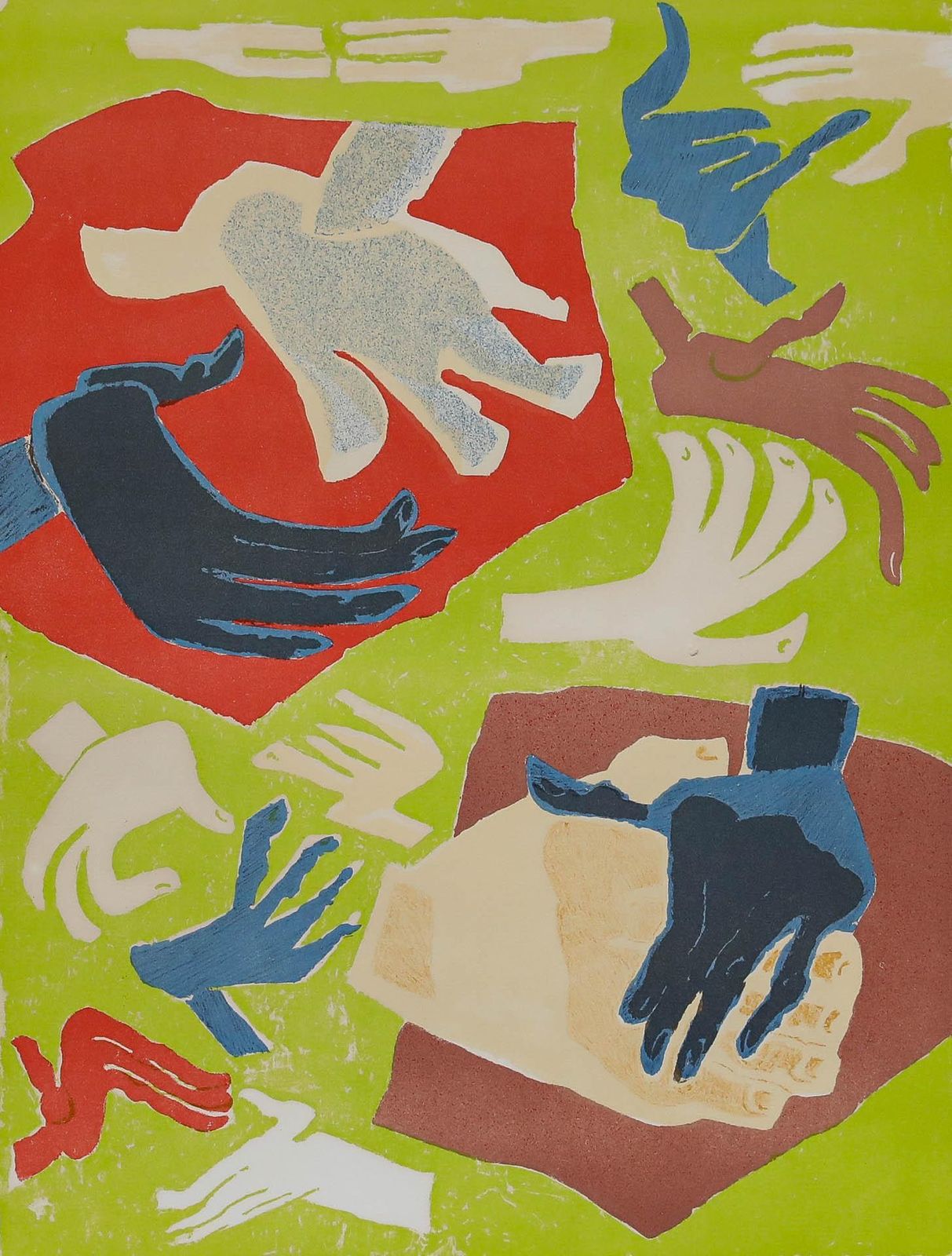 Vera Nilsson (1888 1979) Swedish School Mid 20th Century Lithograph, Hands II photo furniture