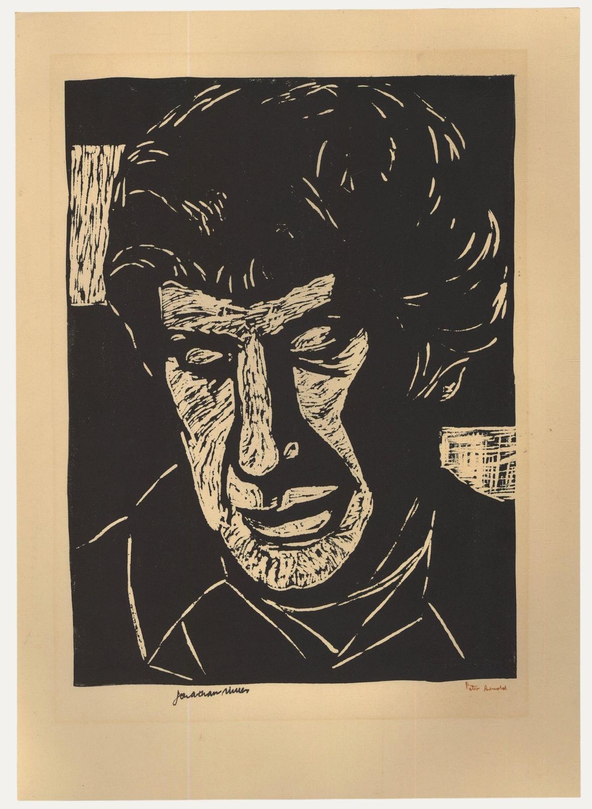 Peter Arnold (1922 2009) 20th Century Linoprint, Portrait Of Jonathan Miller