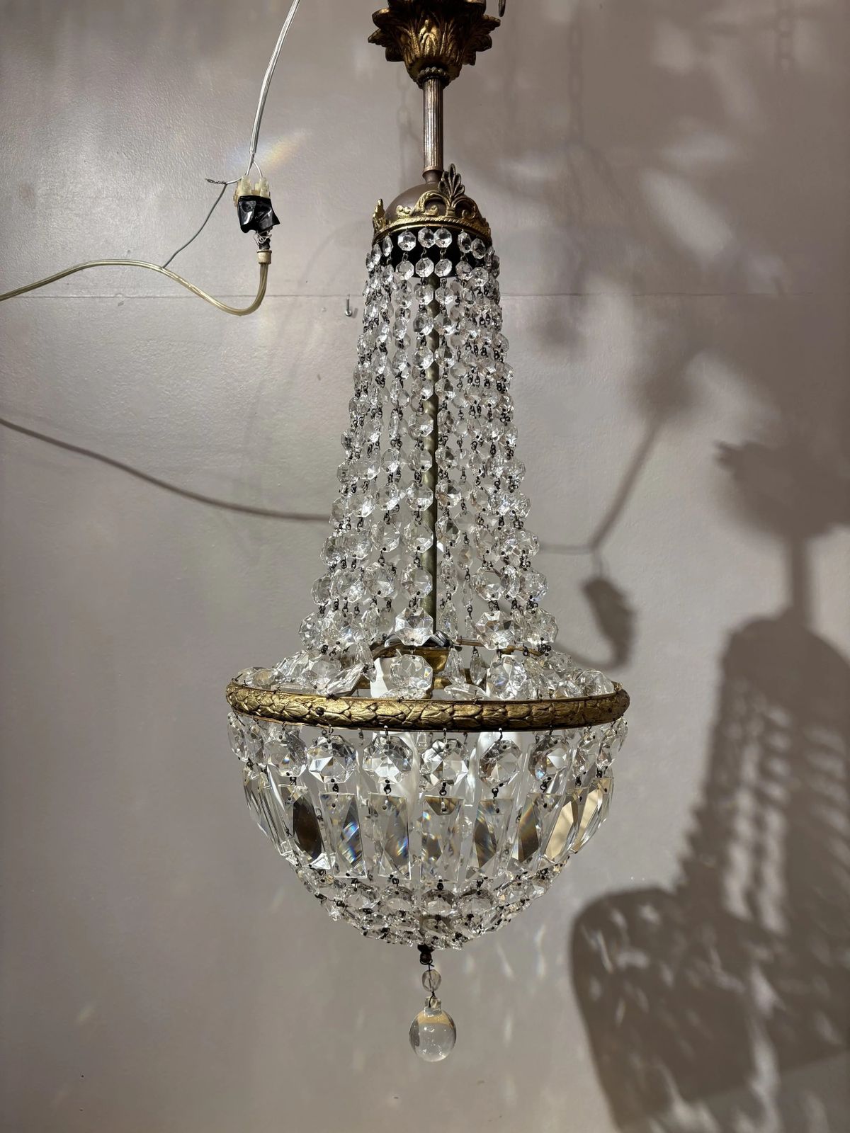 Italian Empire Style Chandelier With Bohemian Crystal photo for sale