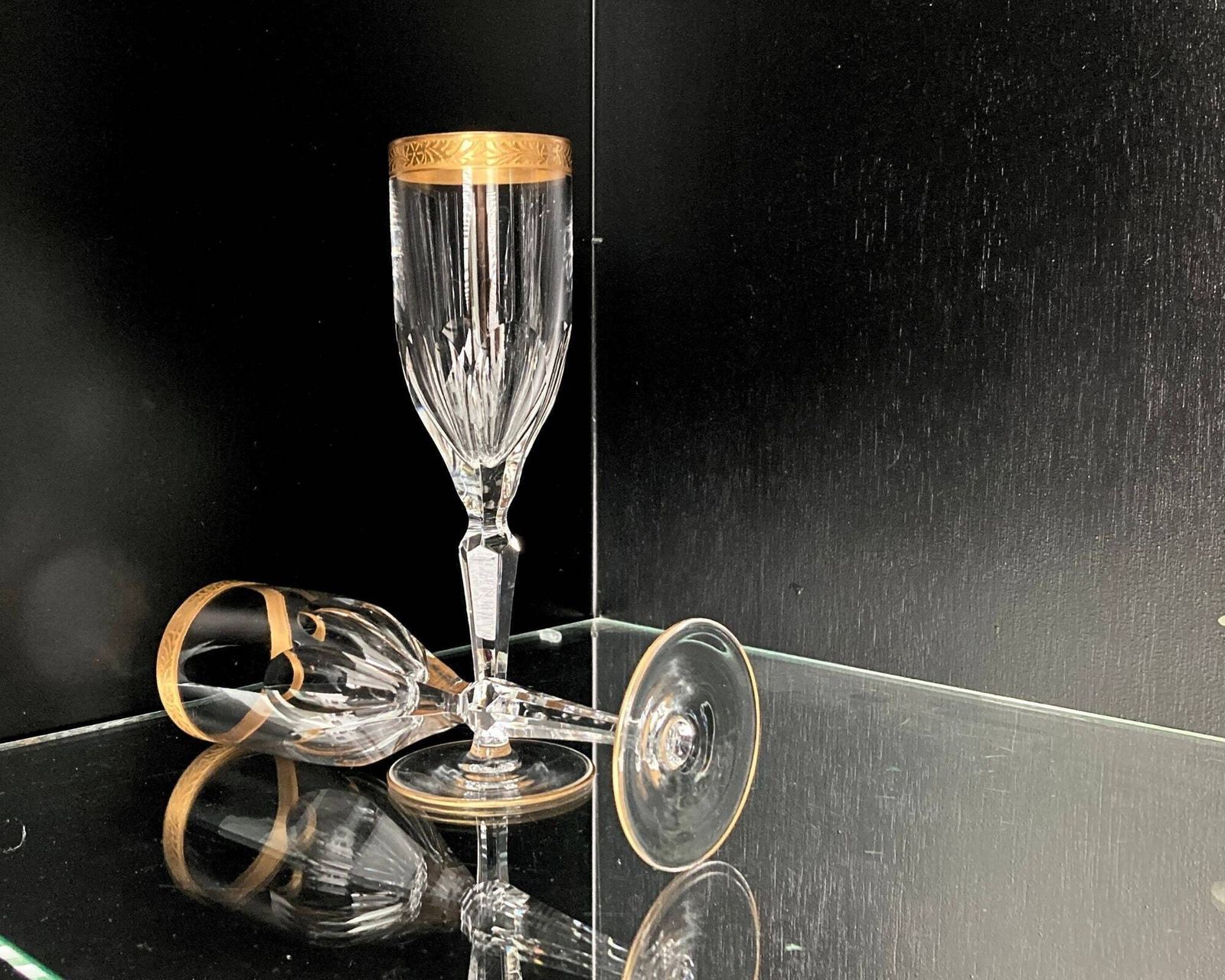 Crystal Champagne Glasses | 2pcs Flutes | Lady Hamilton Moser, Oertel photo 463.0
