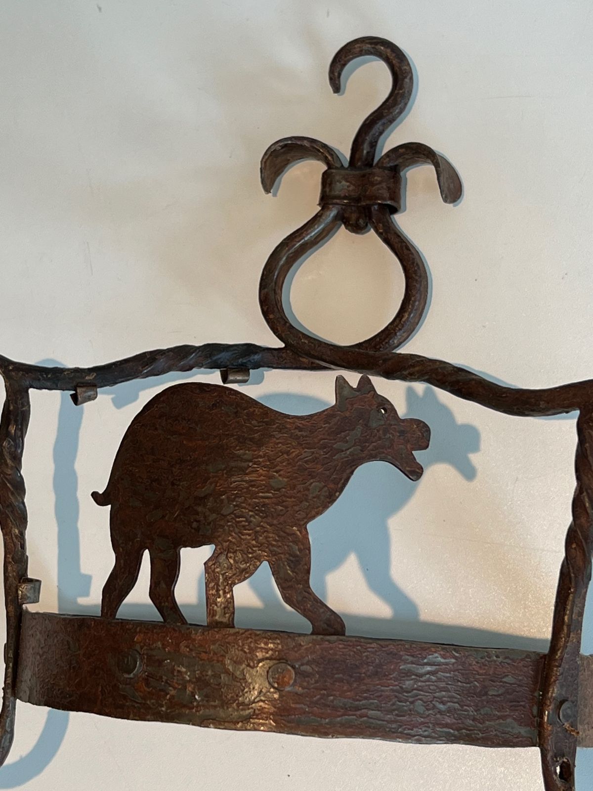 Pair Of Wrought Iron Wall Sconces Depicting Animals photo Home Decor