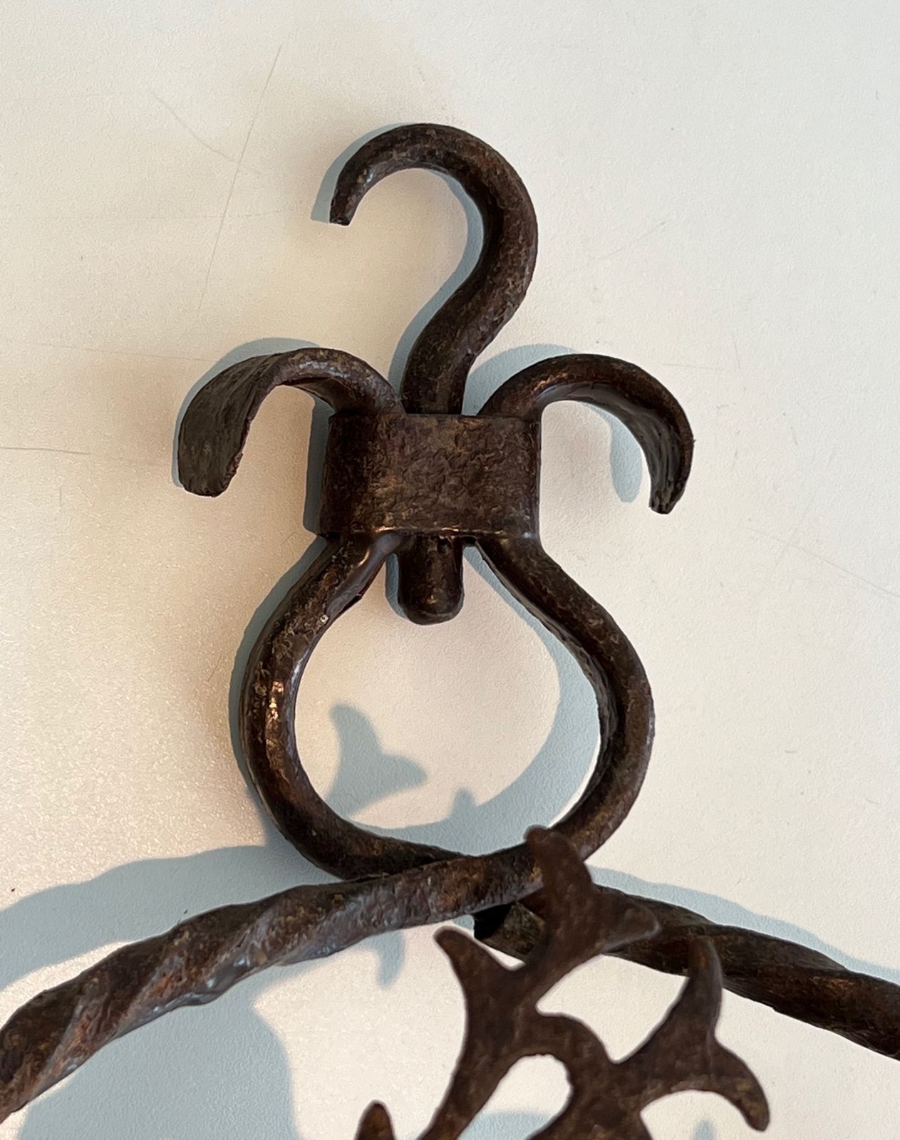 photo furniture Pair Of Wrought Iron Wall Sconces Depicting Animals