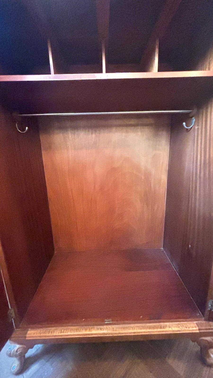 photo for sale Art Deco Waring And Gillows Gentlemen’s Burr Walnut Wardrobe.
