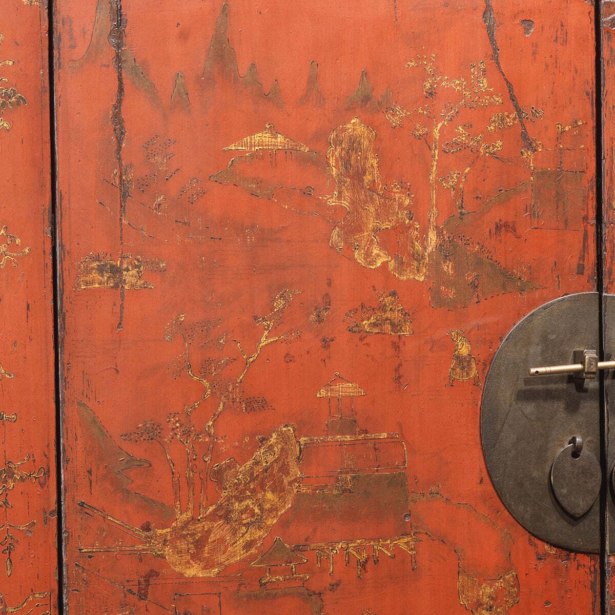 Red And Gold Antique Shanxi Cabinet photo vinterior