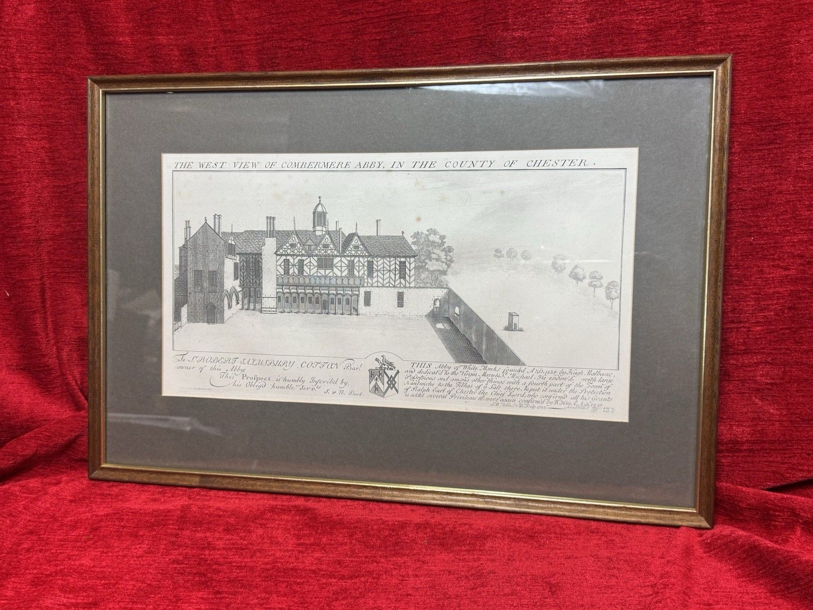 Combermere Abbey, Cheshire Antique Lithograph Print 1727 (1880) By Buck Brothers photo 285.0