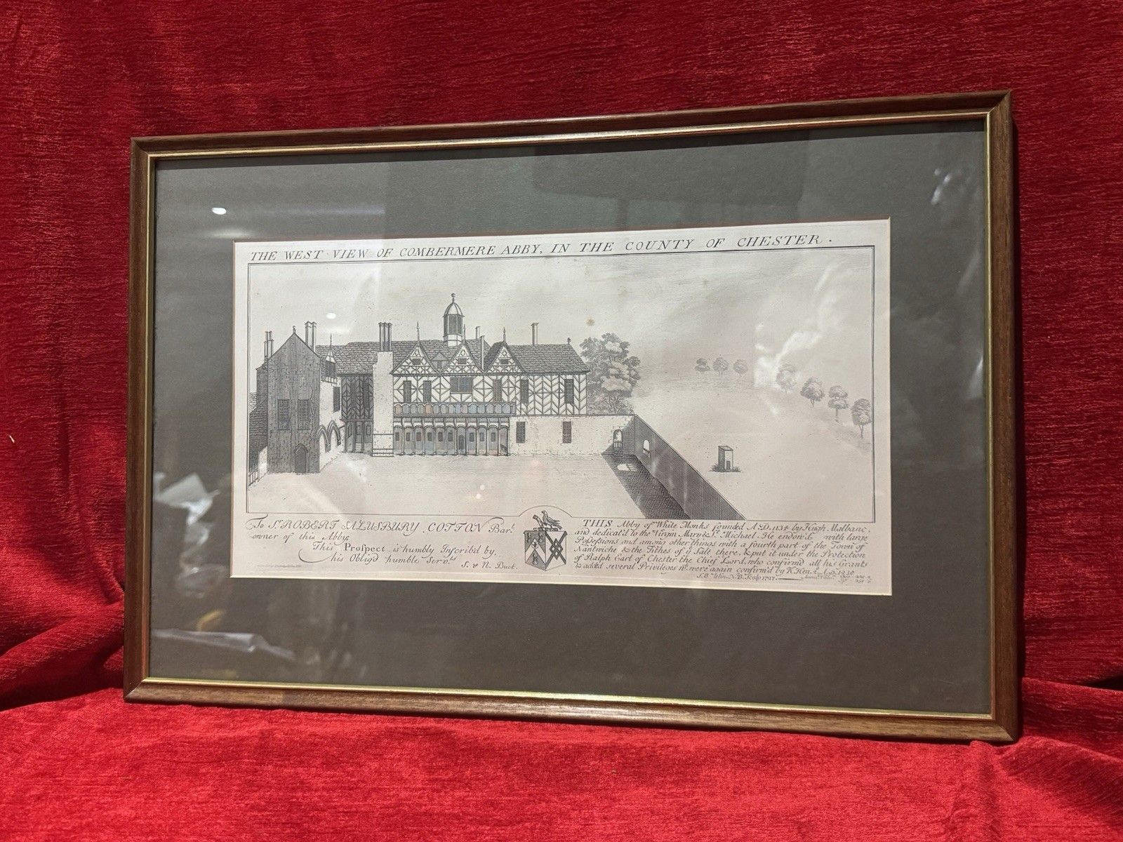 Combermere Abbey, Cheshire Antique Lithograph Print 1727 (1880) By Buck Brothers photo buy