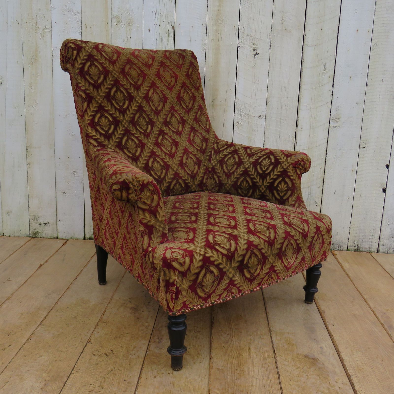 Antique French Napoleon III Library Armchair photo furniture