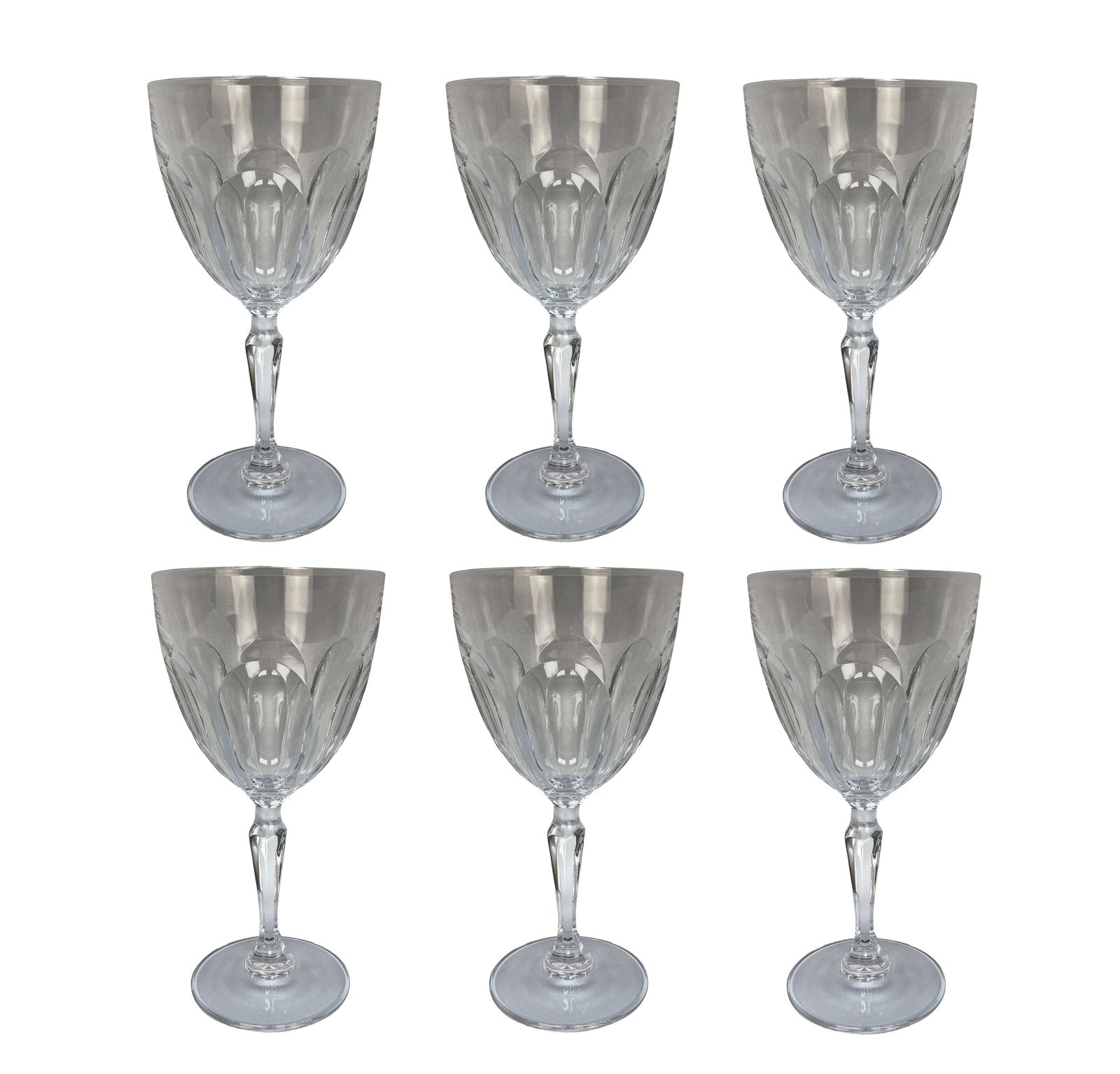 A Set Of Six Late XIX Century Baccarat Wine Glasses
