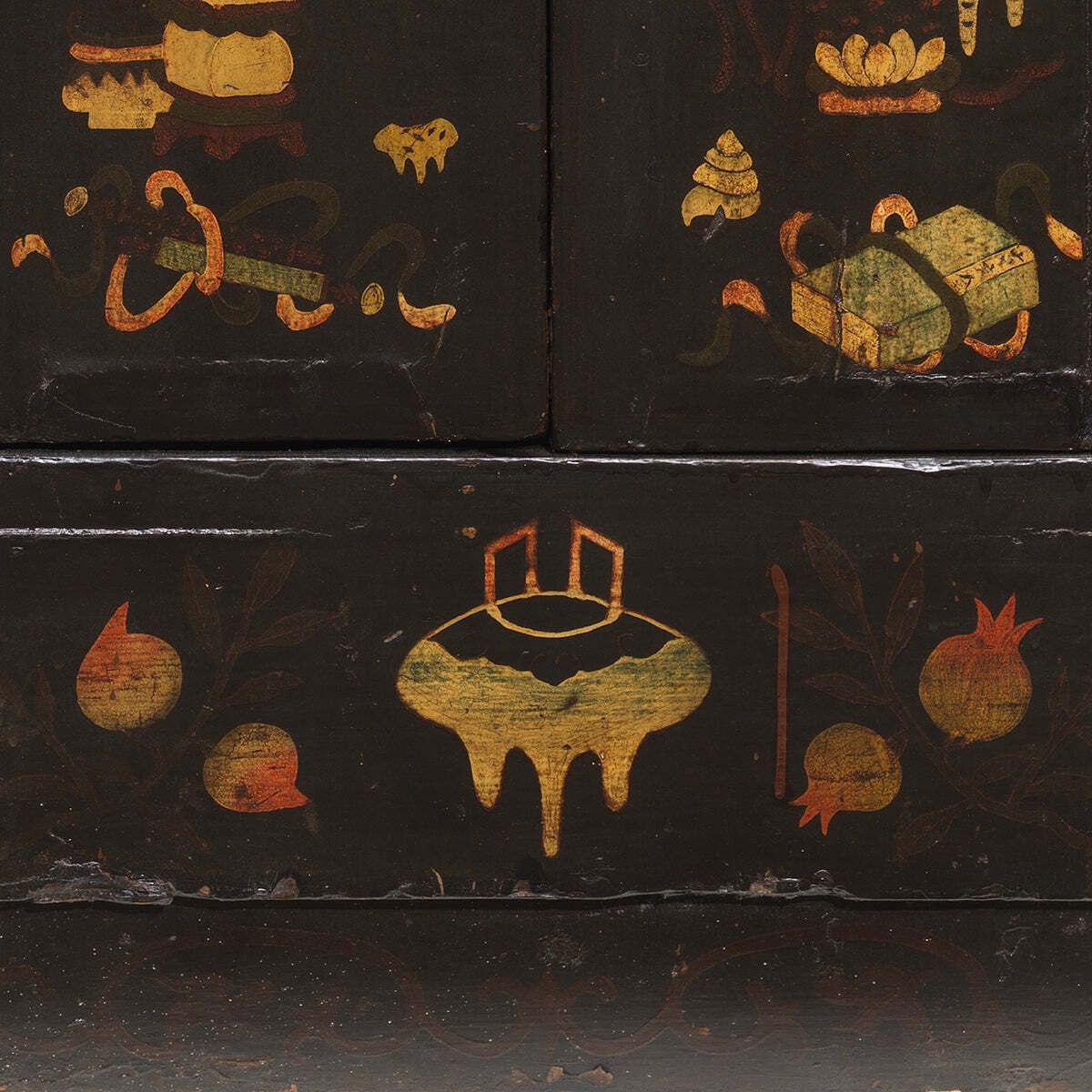 Black Painted Double Cabinet With Curios photo vintage