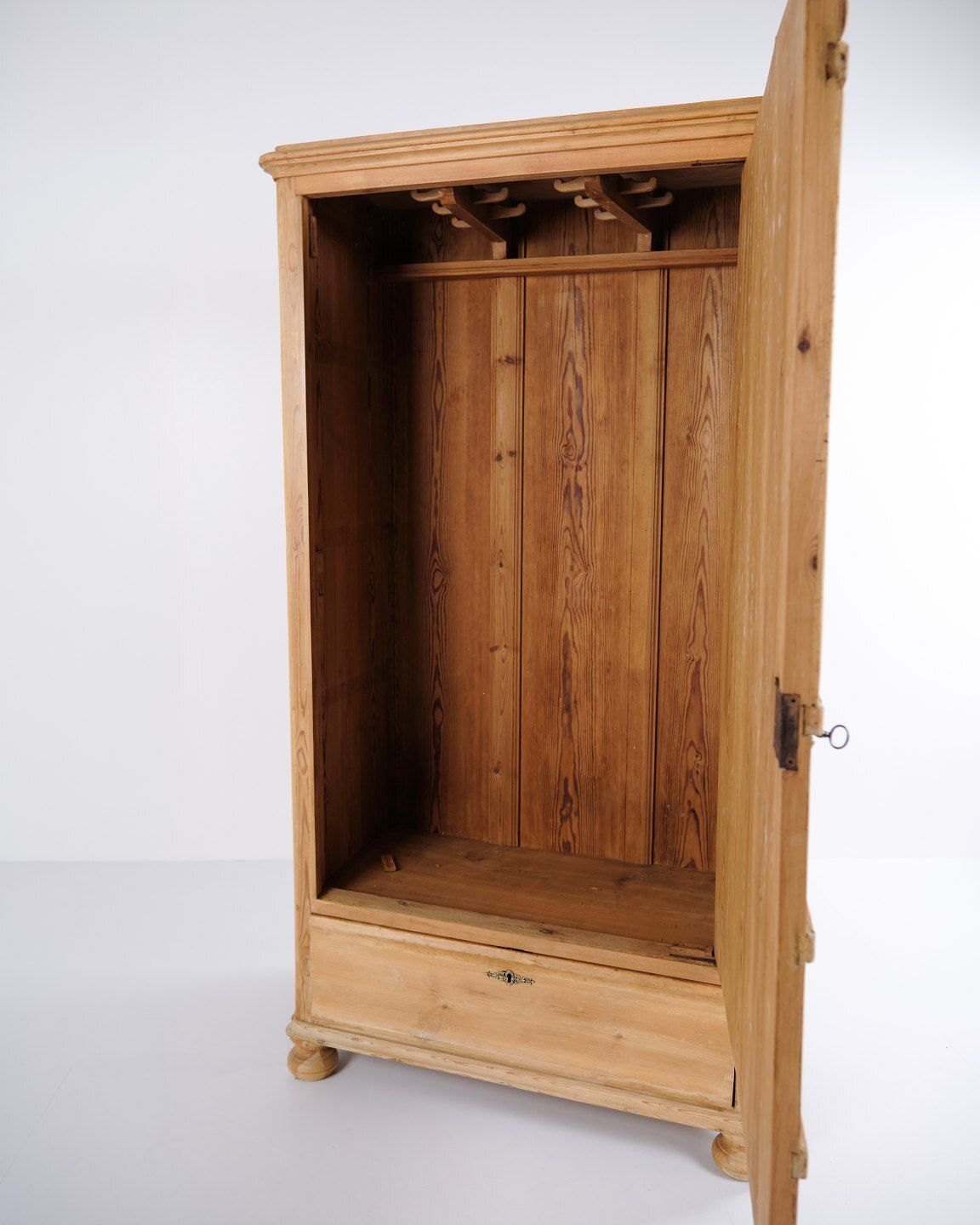 Chamber Cabinet Round Legs   Pine Wood Drawer   1900s photo vintage