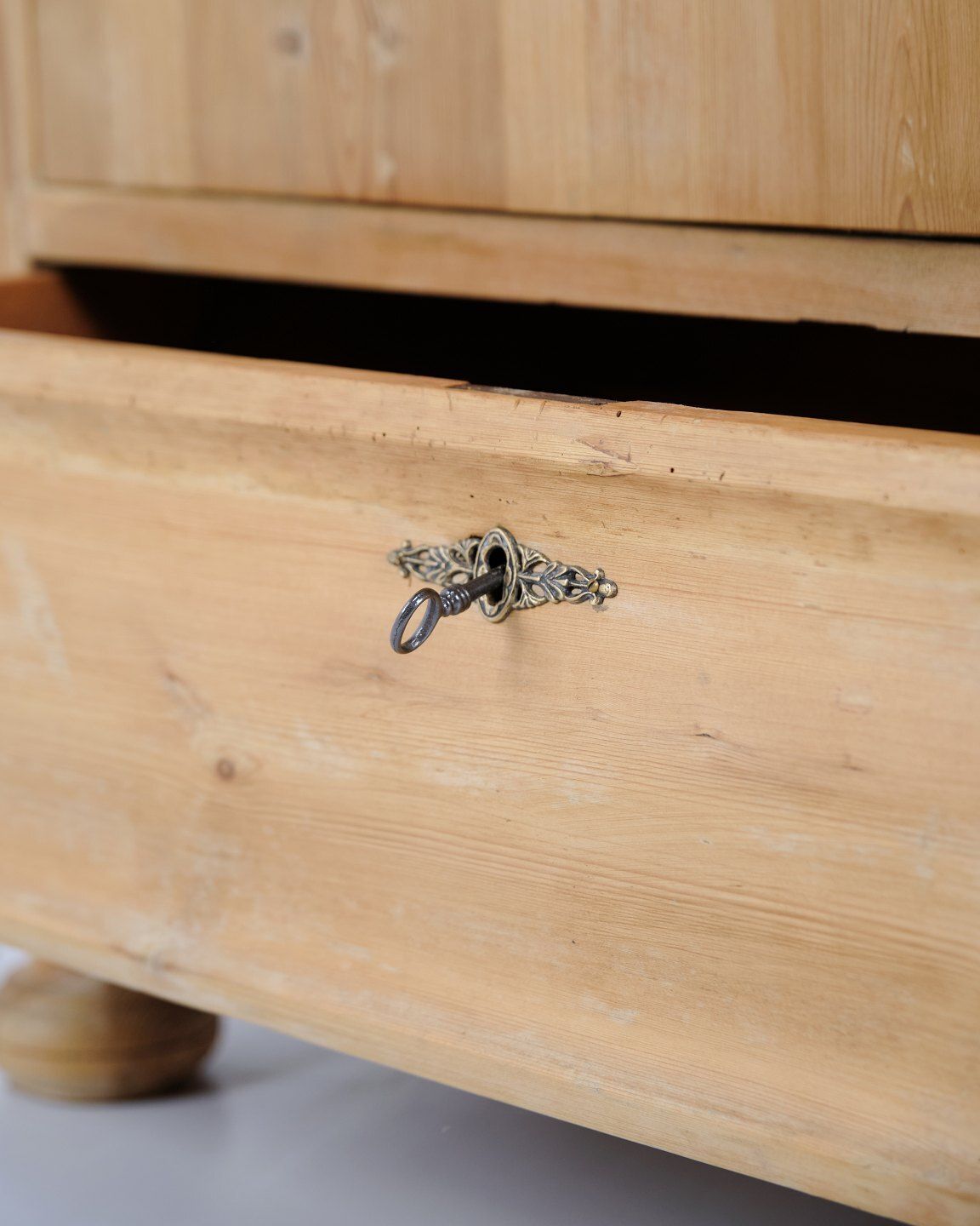 photo for sale Chamber Cabinet Round Legs   Pine Wood Drawer   1900s