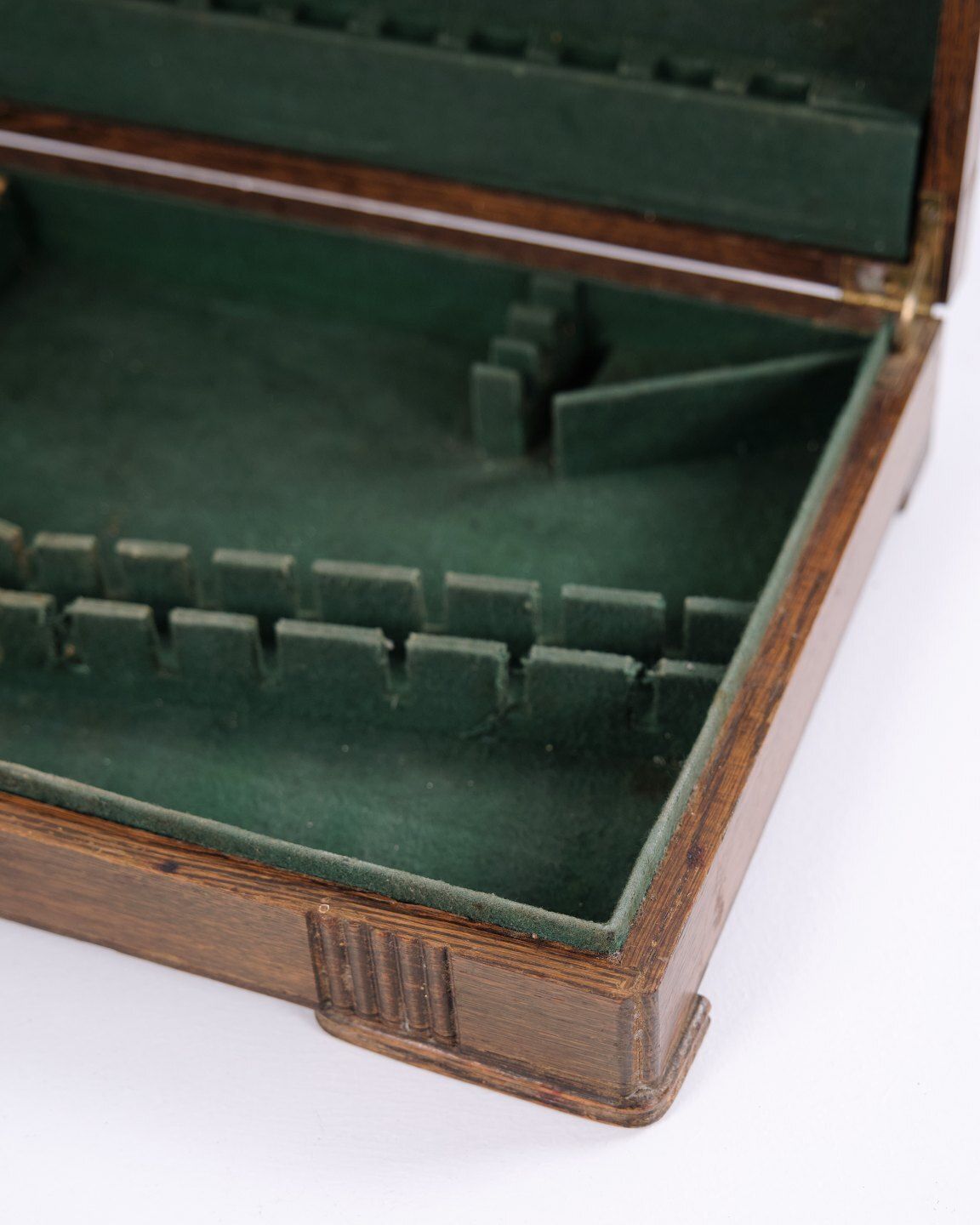 photo furniture Cutlery Box   Oak   Green   Brass Fittings   Antique