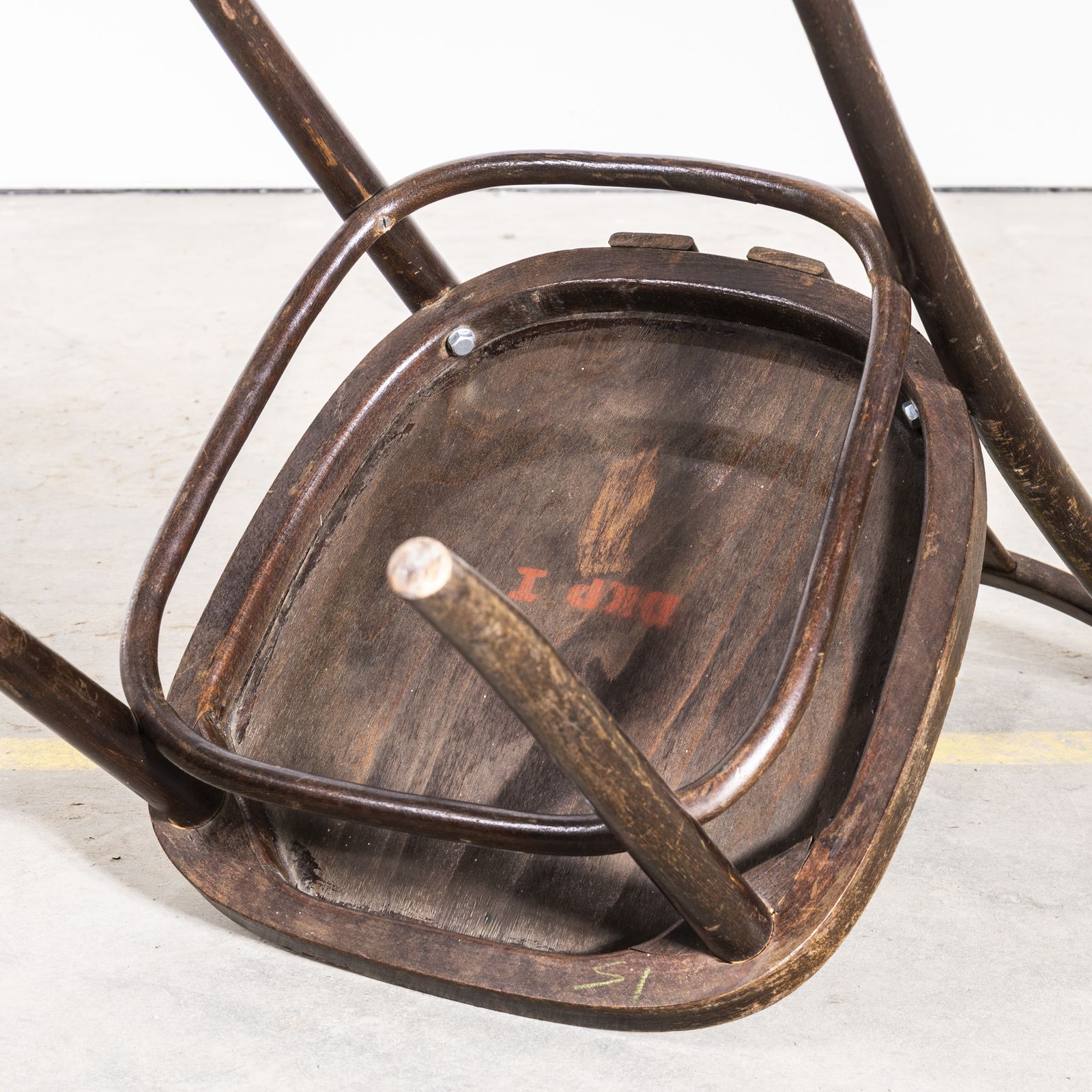 1950's Dark Oak Refined Bentwood Dining Chairs   Set Of Four photo for sale