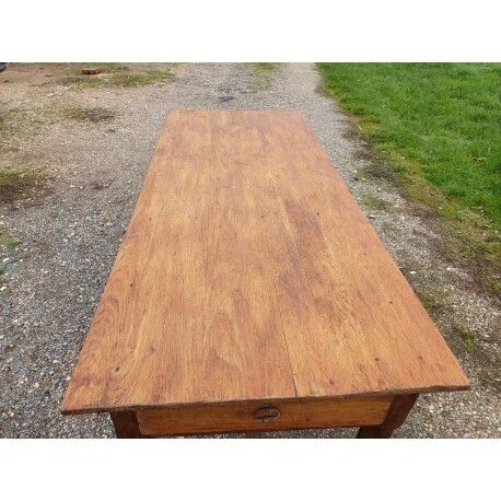 photo for sale 19th Century Country Farmhouse Table In Walnut And Pine, With 3 Drawers