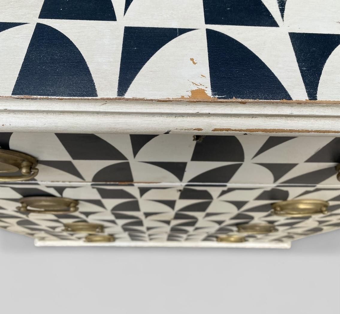 photo for sale Antique Painted Geometric Chest Of Drawers