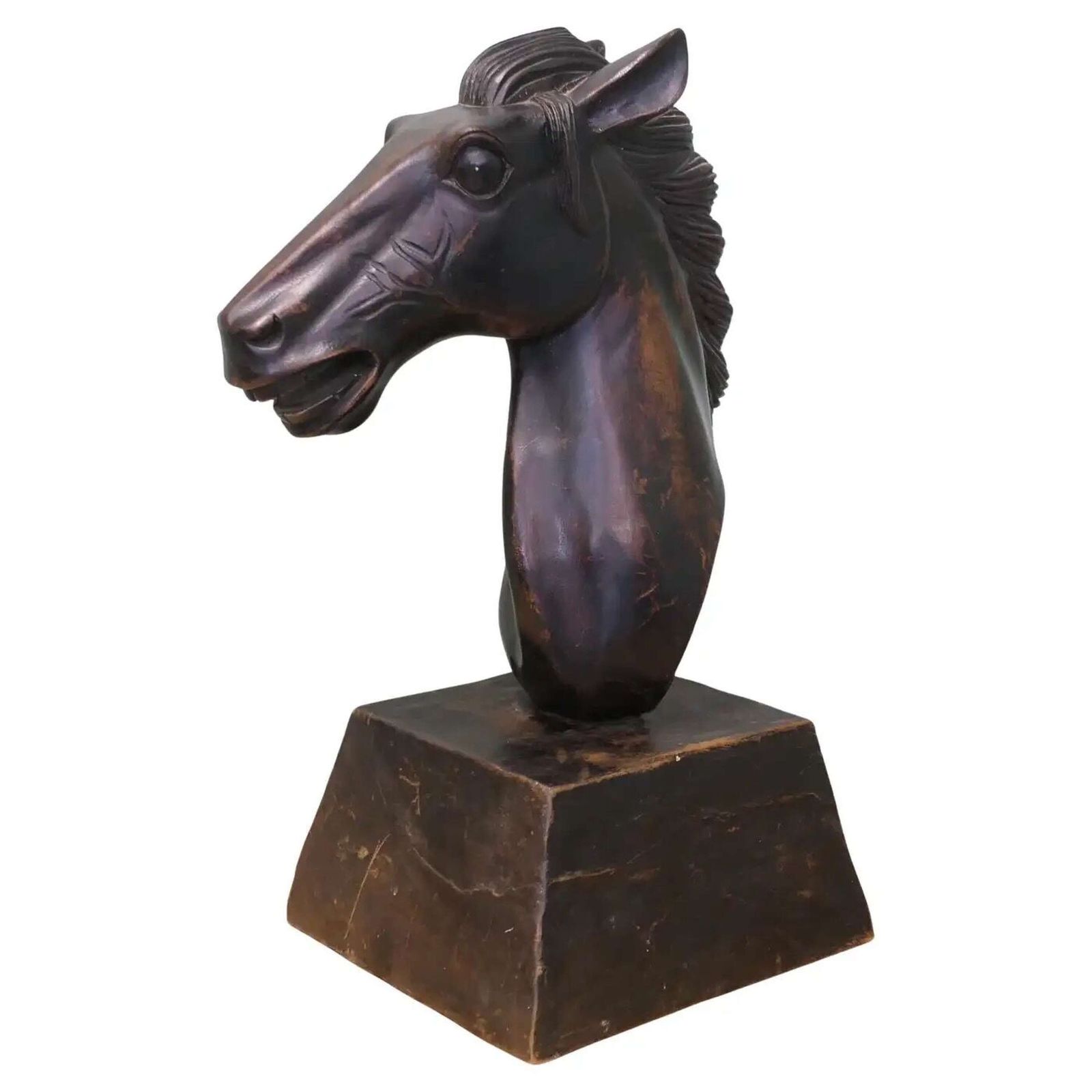 Large Carved Wooden Horse Head