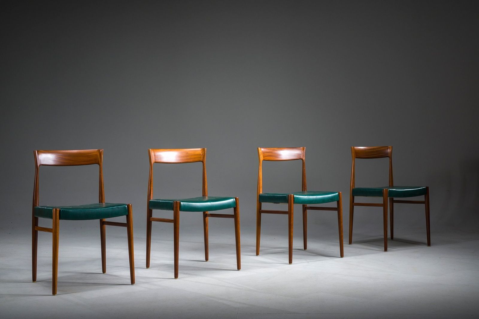 Dining Chairs In Botanical Green Vegan Leather, 1970s, Set Of 4 photo furniture