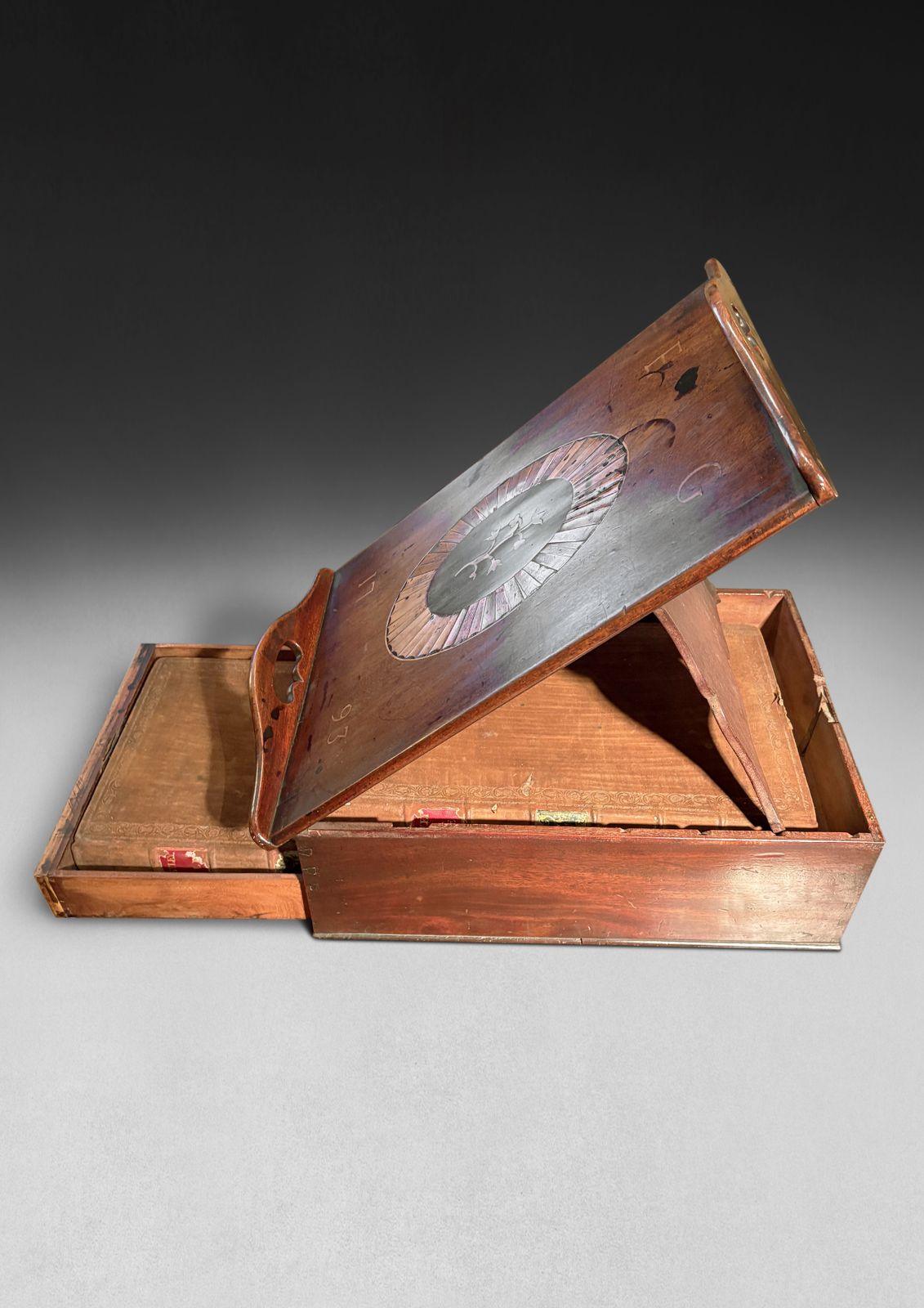 George III Period Complete Mahogany And Inlaid Bible Box photo furniture