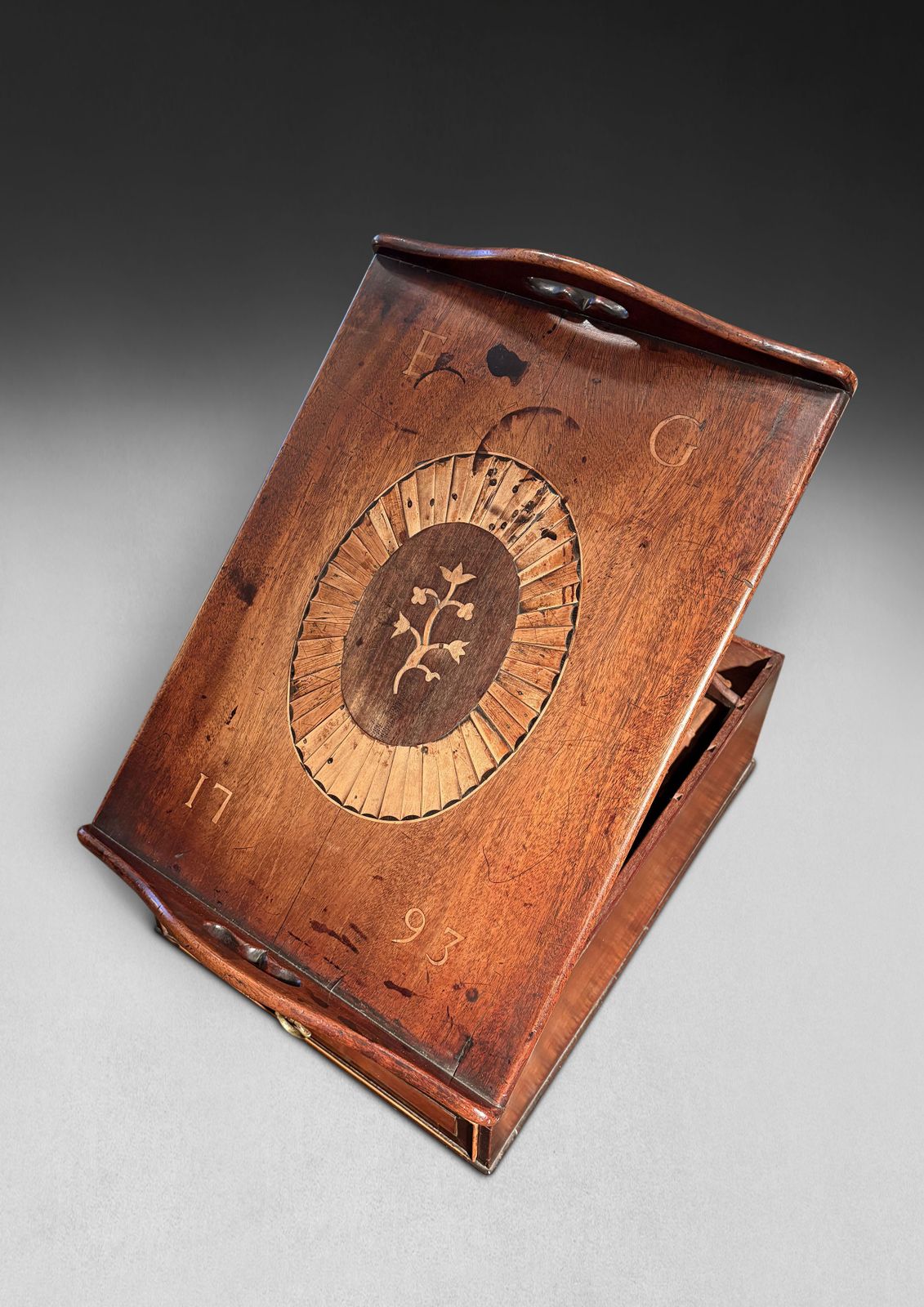 George III Period Complete Mahogany And Inlaid Bible Box photo 3800.0
