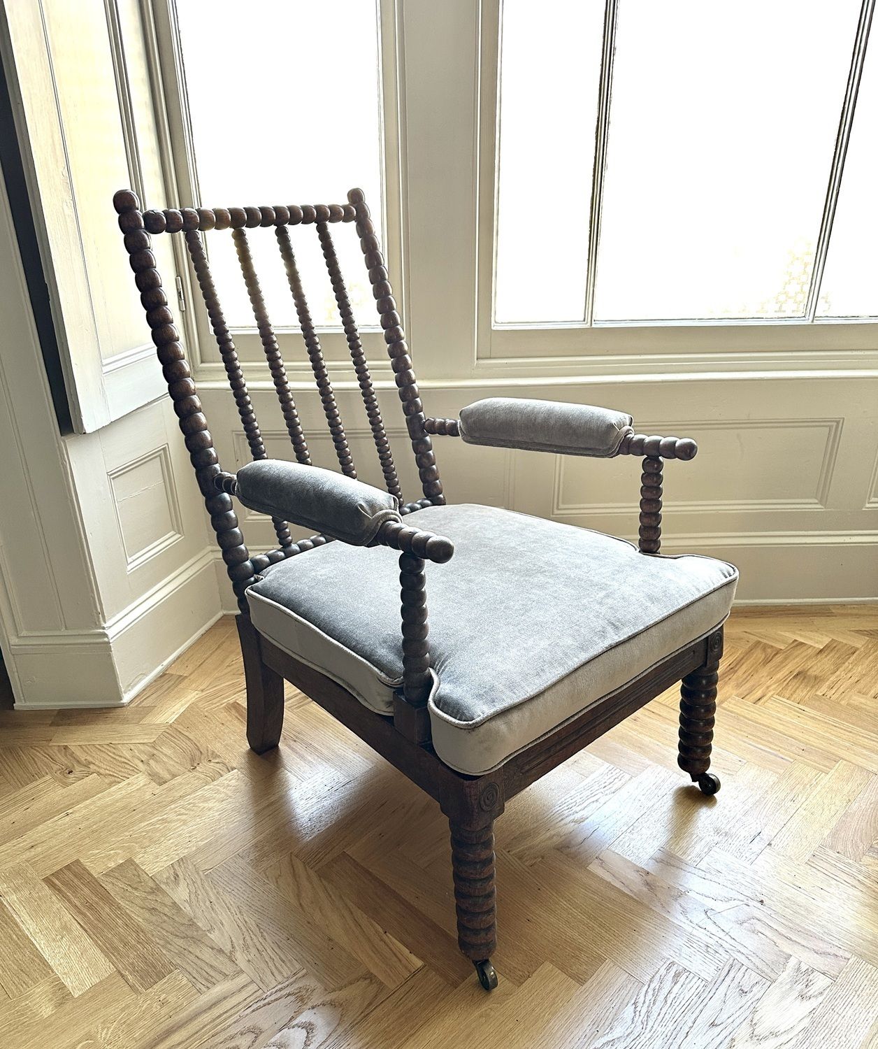 19th Century English Bobbin Armchair With Cane Seat photo furniture