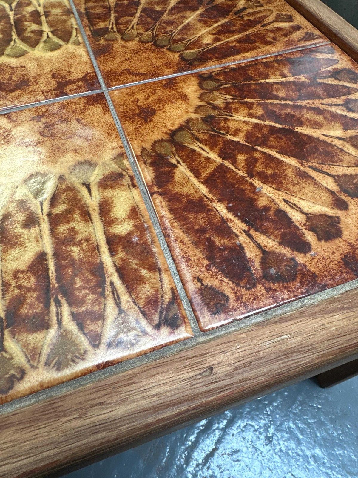 Mid Century Teak Coffee Table With Original Tile Inset – Danish Import 1970s photo Furniture