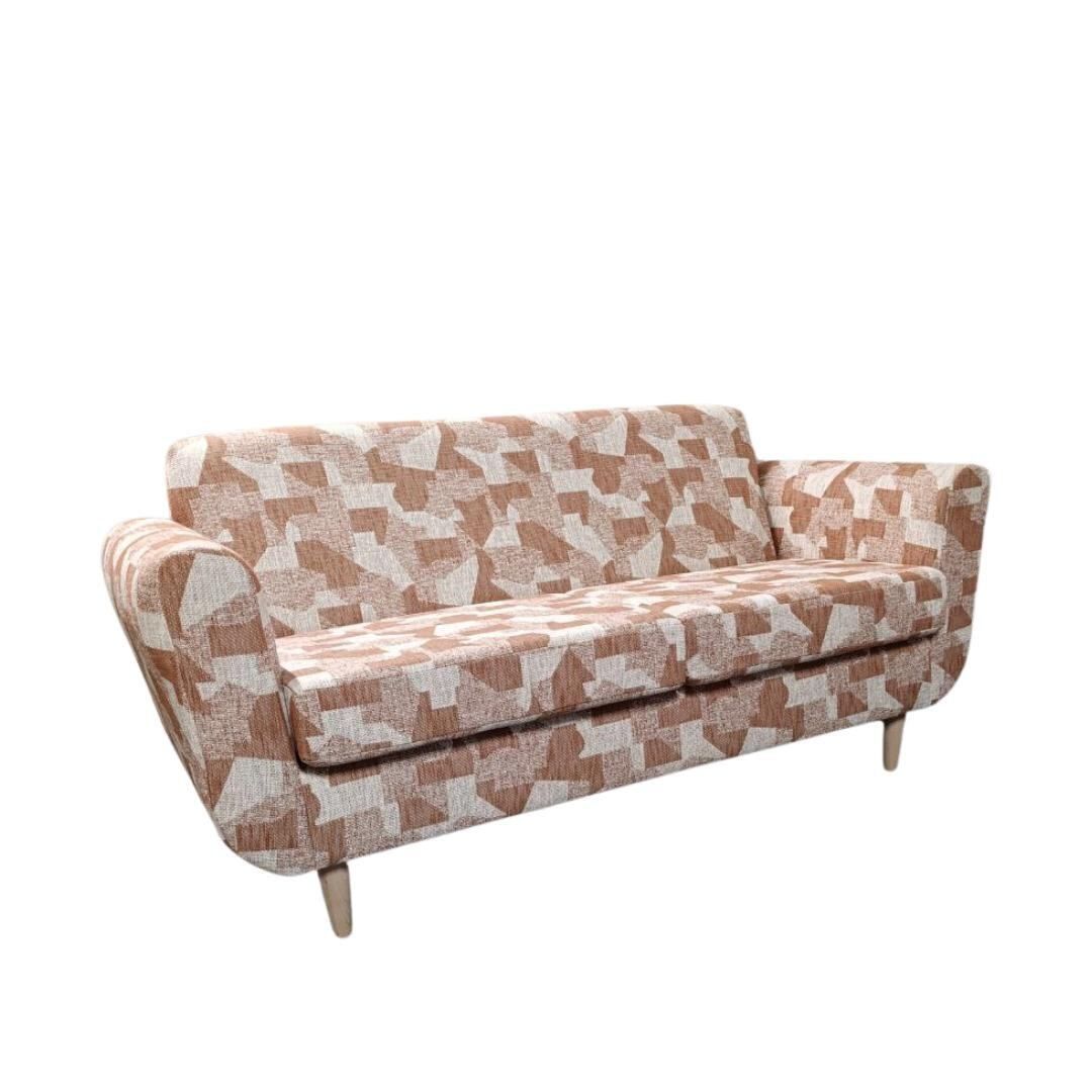 Exceptional One Off British Made Mid Century Sofa — Upholstered In Nobilis “Kiruna” Fabric photo furniture