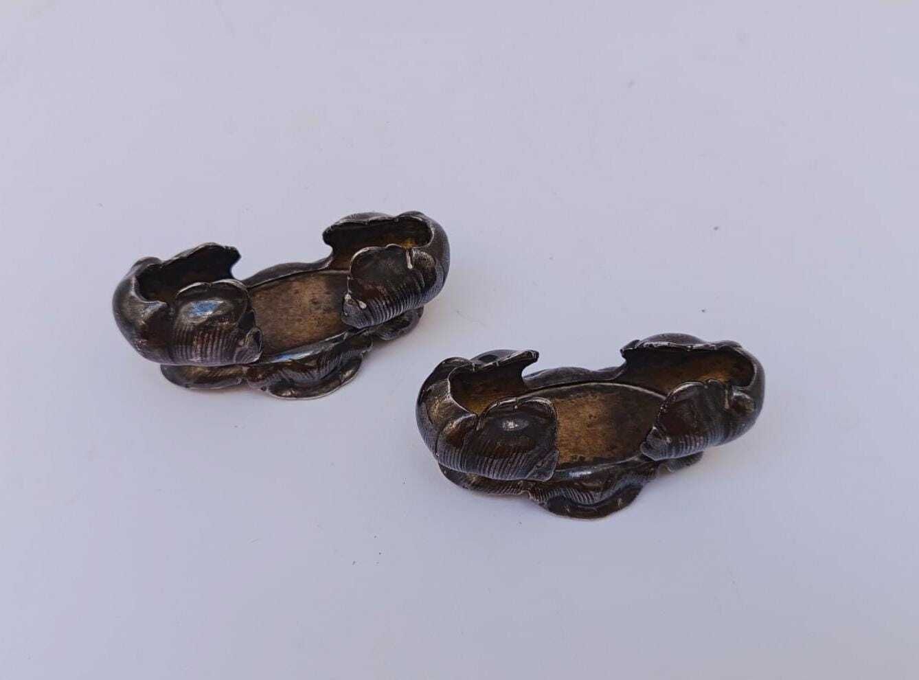 Pair Of Art Krupp Berndorf Silver Plated Art Nouveau Toothpick Holders photo for sale