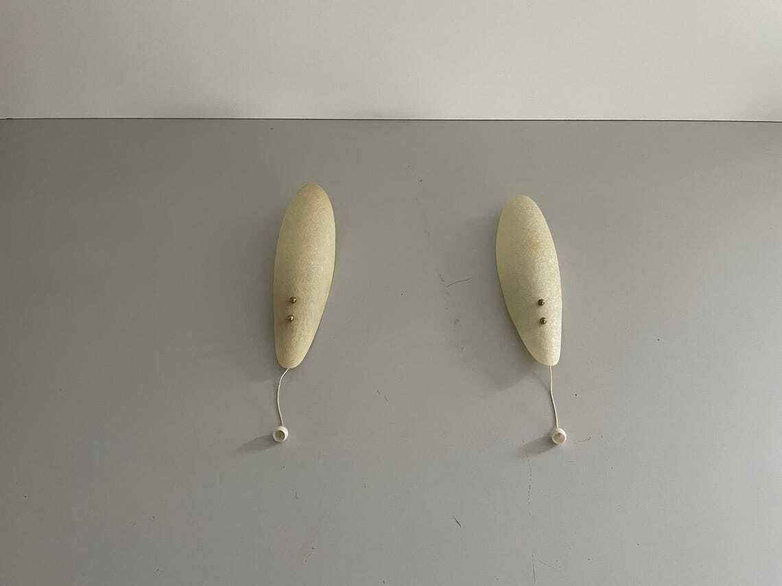 photo vinterior Elegant Leaf Design Fiberglass Pair Of Sconces 1960s Germany