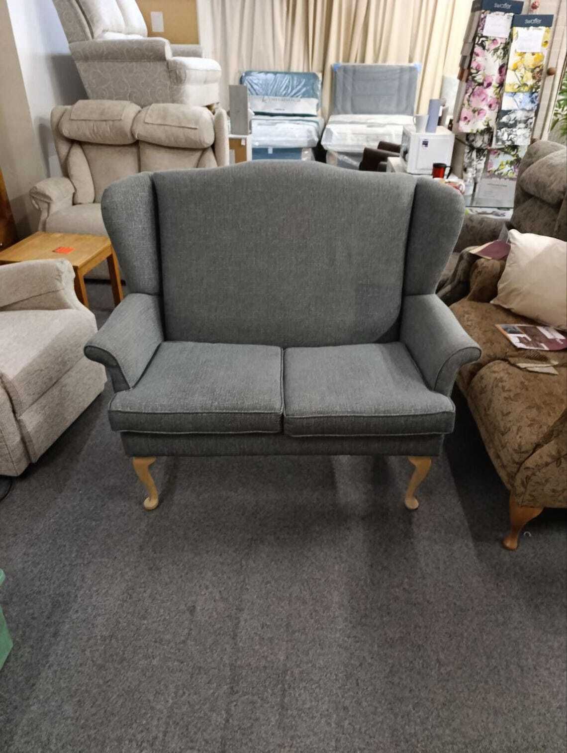 British Upholstered Wingback Two Seater Sofa  Brand New Upholstery (Higher Seat For Easier Access) photo furniture