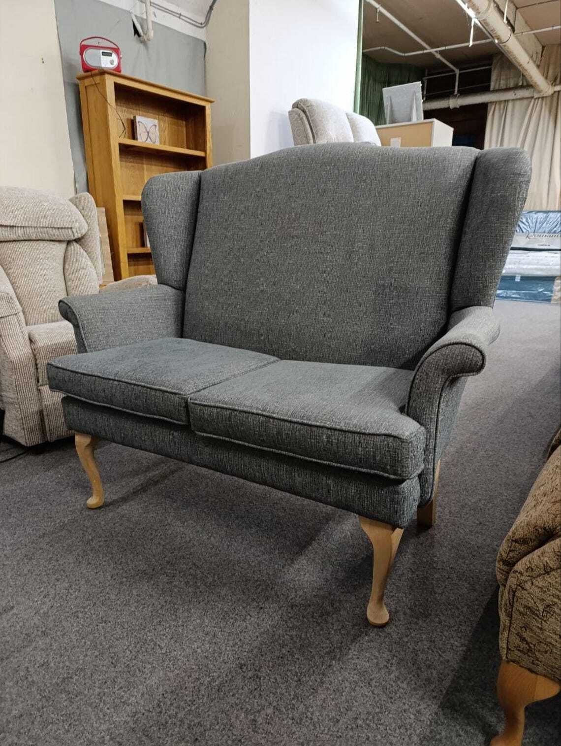 British Upholstered Wingback Two Seater Sofa  Brand New Upholstery (Higher Seat For Easier Access) photo for sale