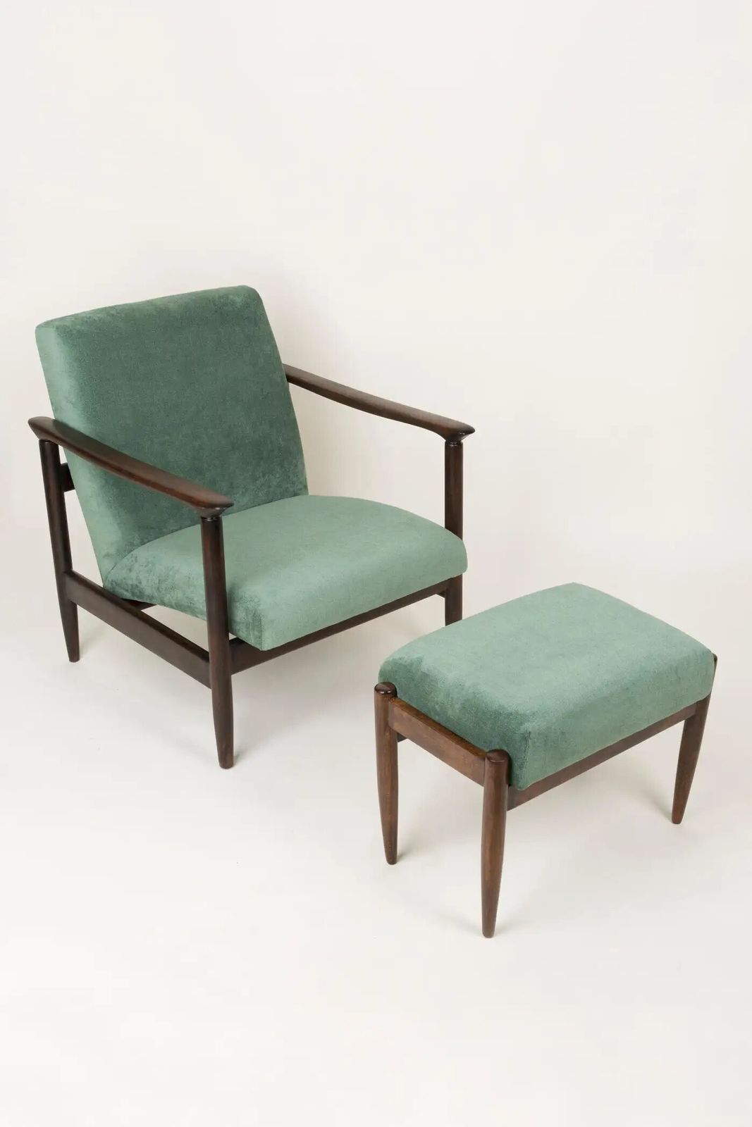 Green Apple Armchair And Stool, Edmund Homa, Gfm 142, 1960s, Poland photo buy