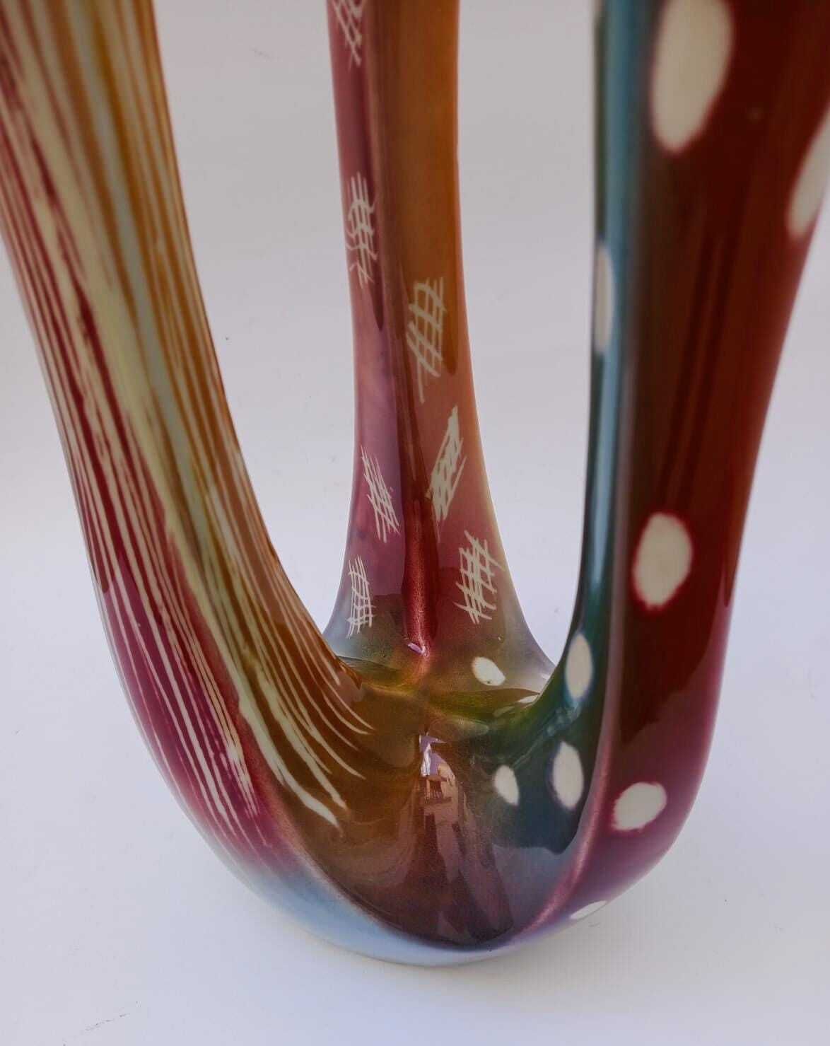 Extraordinary Marisa Salerno Ernestine Vase With 3 Mouths, Space Age Design, 1970s, Size Xxl photo vinterior