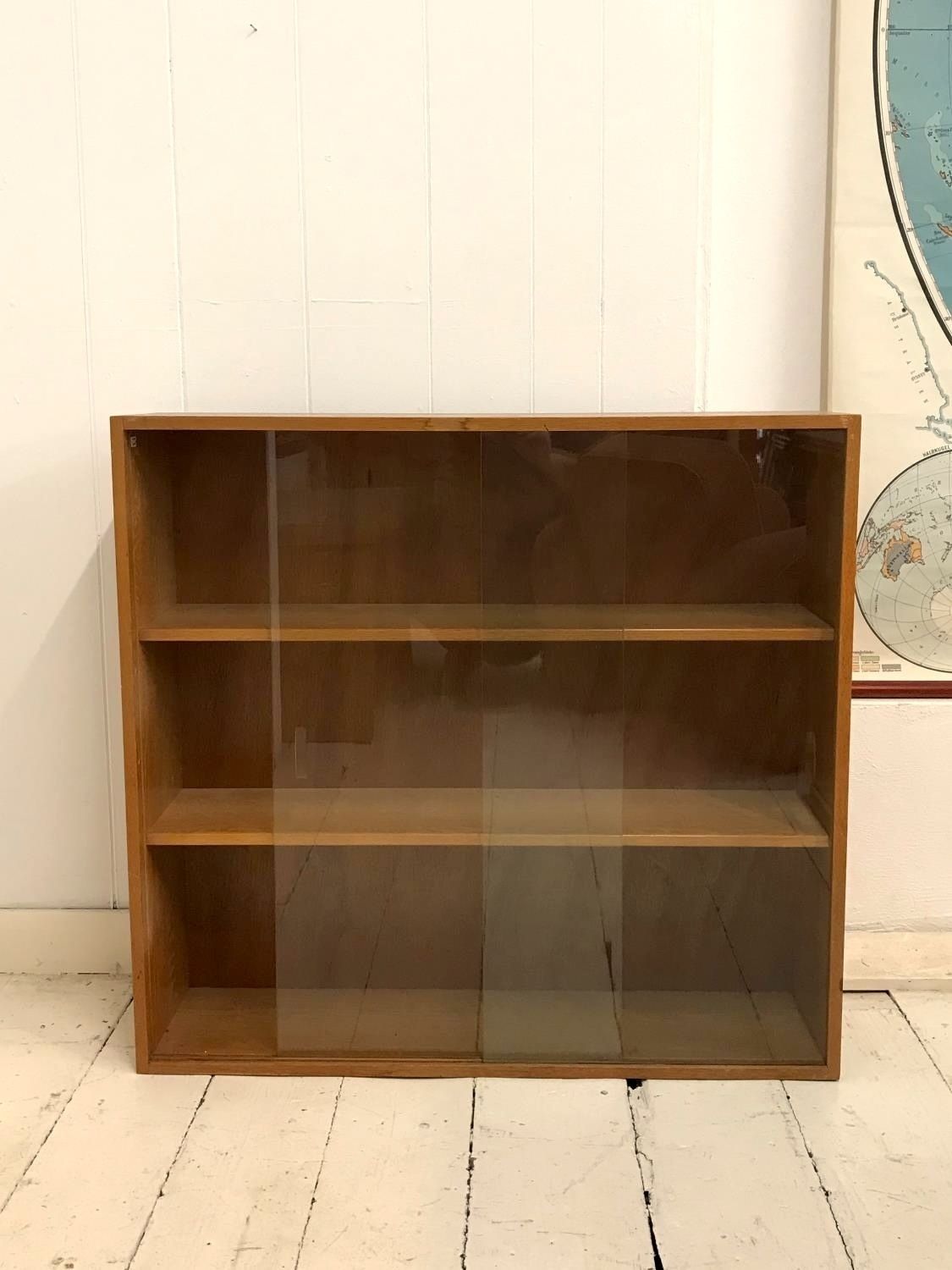 Vintage Mid Century Teak Modular Bookcase / Display Cabinets With Sliding Glass Doors   ( Phoenix Of Charing Cross)