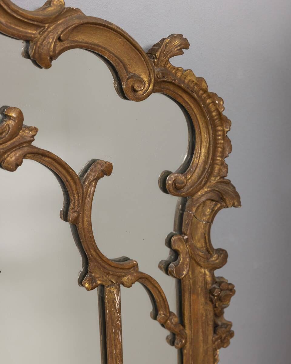 Early 20th Century Gilded Wooden Wall Mirror In Baroque Style photo 1094.0