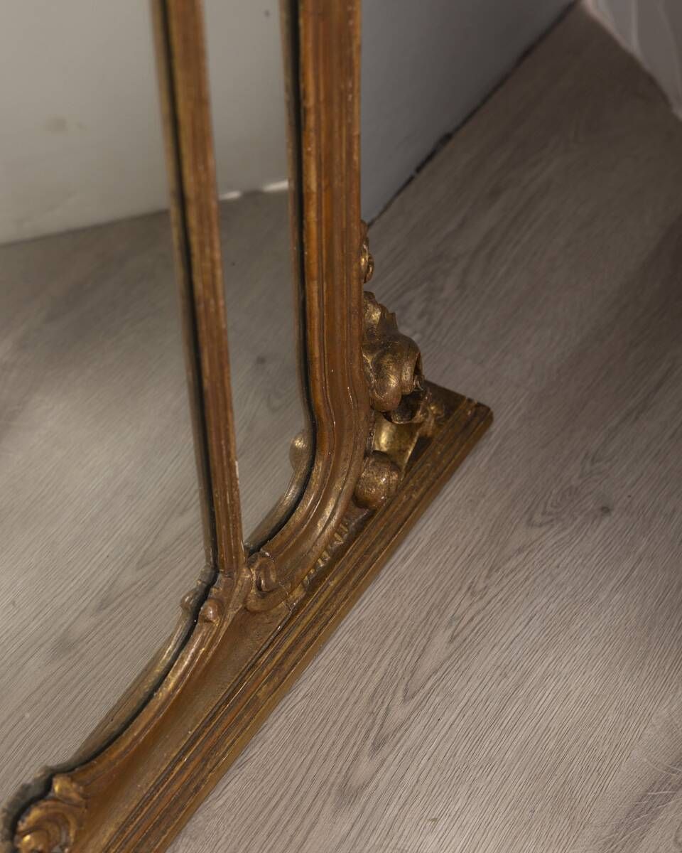 Early 20th Century Gilded Wooden Wall Mirror In Baroque Style photo buy