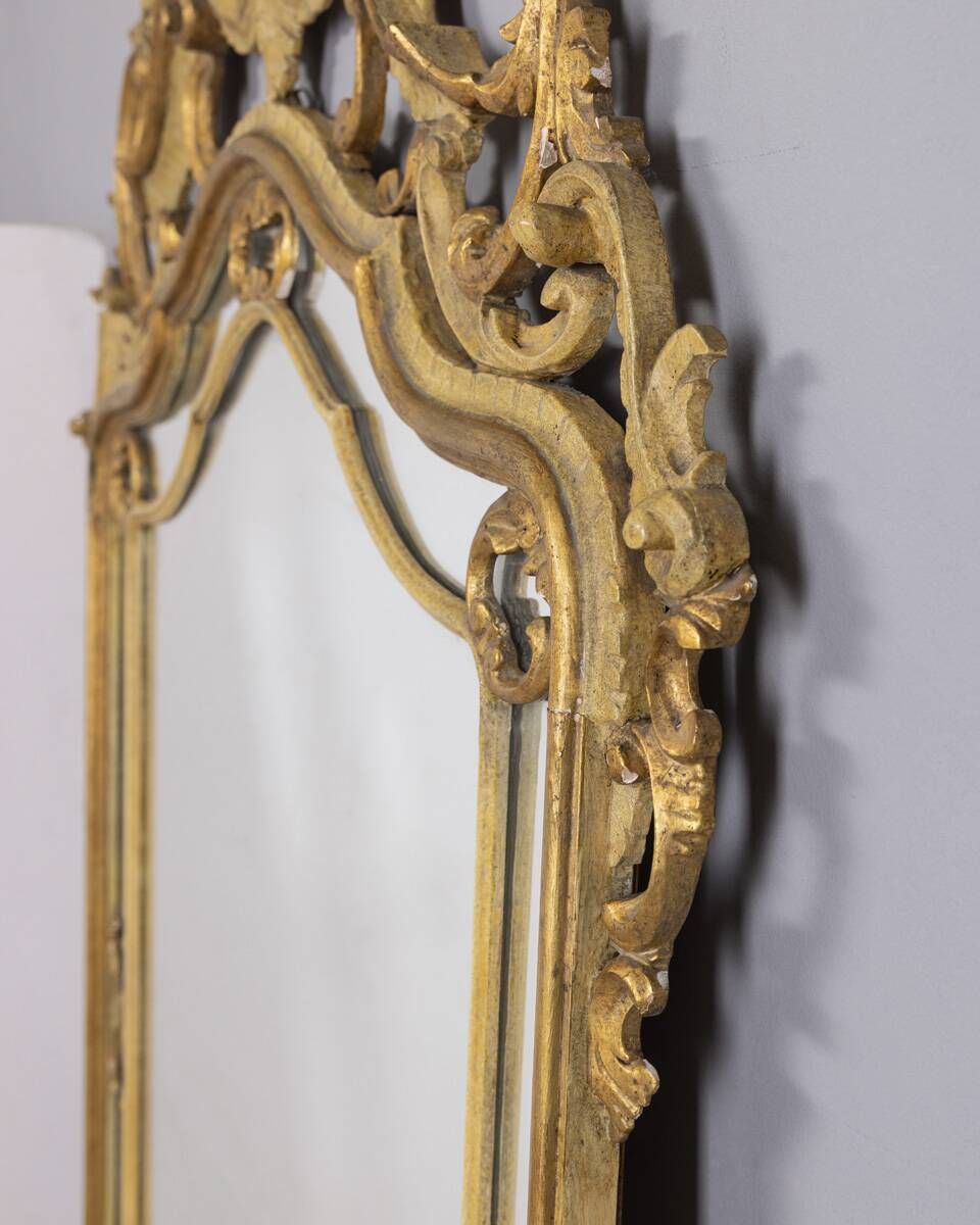 Early 20th Century Gilded Wood Baroque Style Wall Mirror photo 1269.0