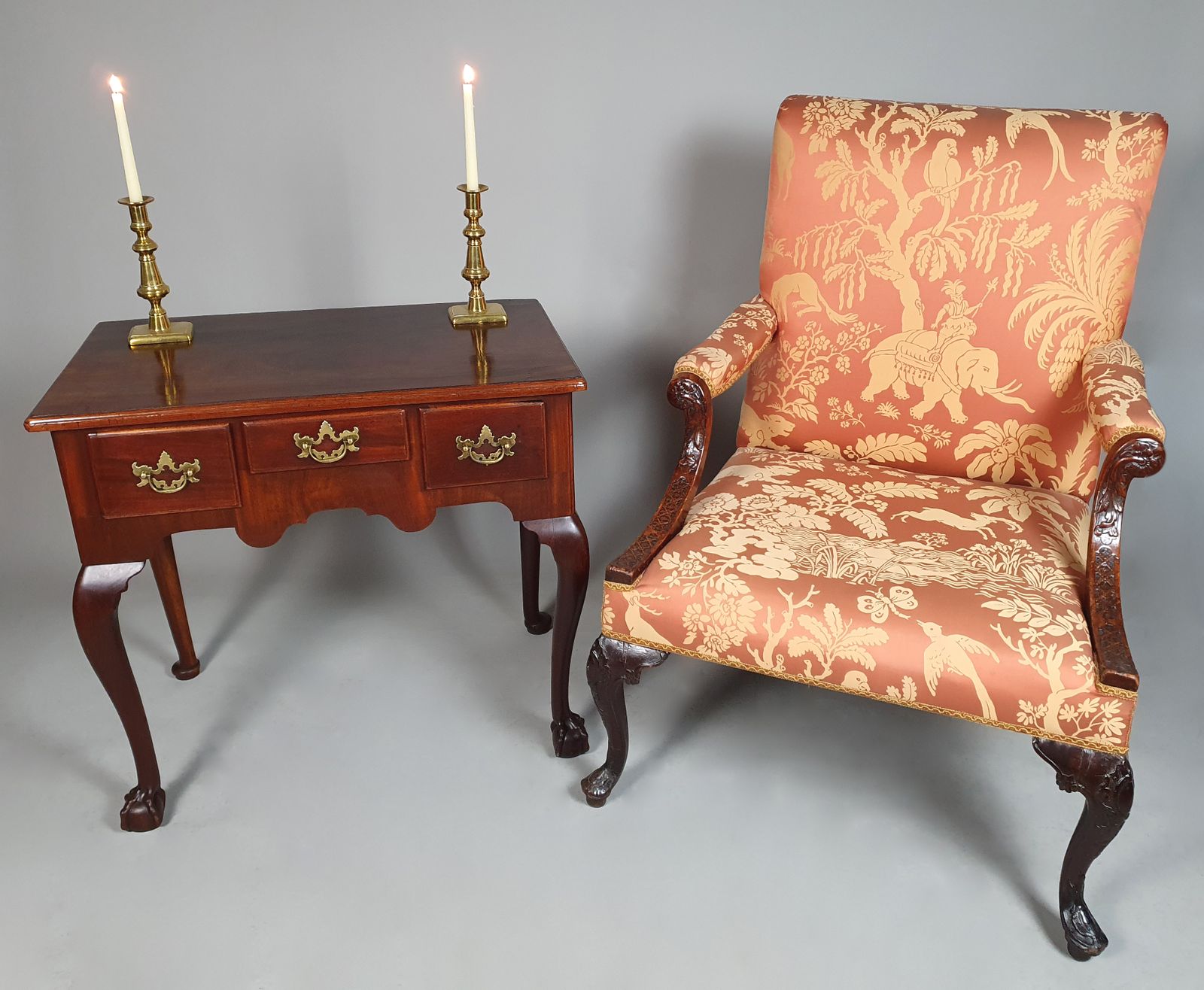Exemplary Irish George III Mahogany Gainsborough Chair C. 1760 photo furniture