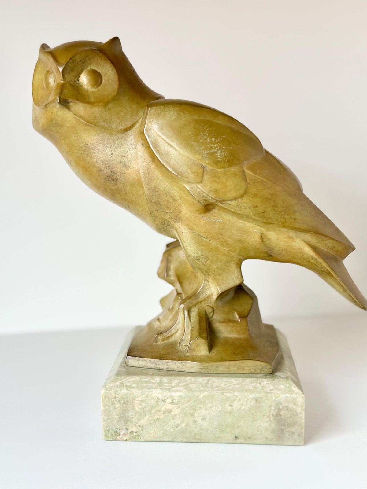 British Sculptor Philip Nathan Frss B 1941 Art Deco Style Bronze Owl On Marble Base Circa 1980 photo vinterior